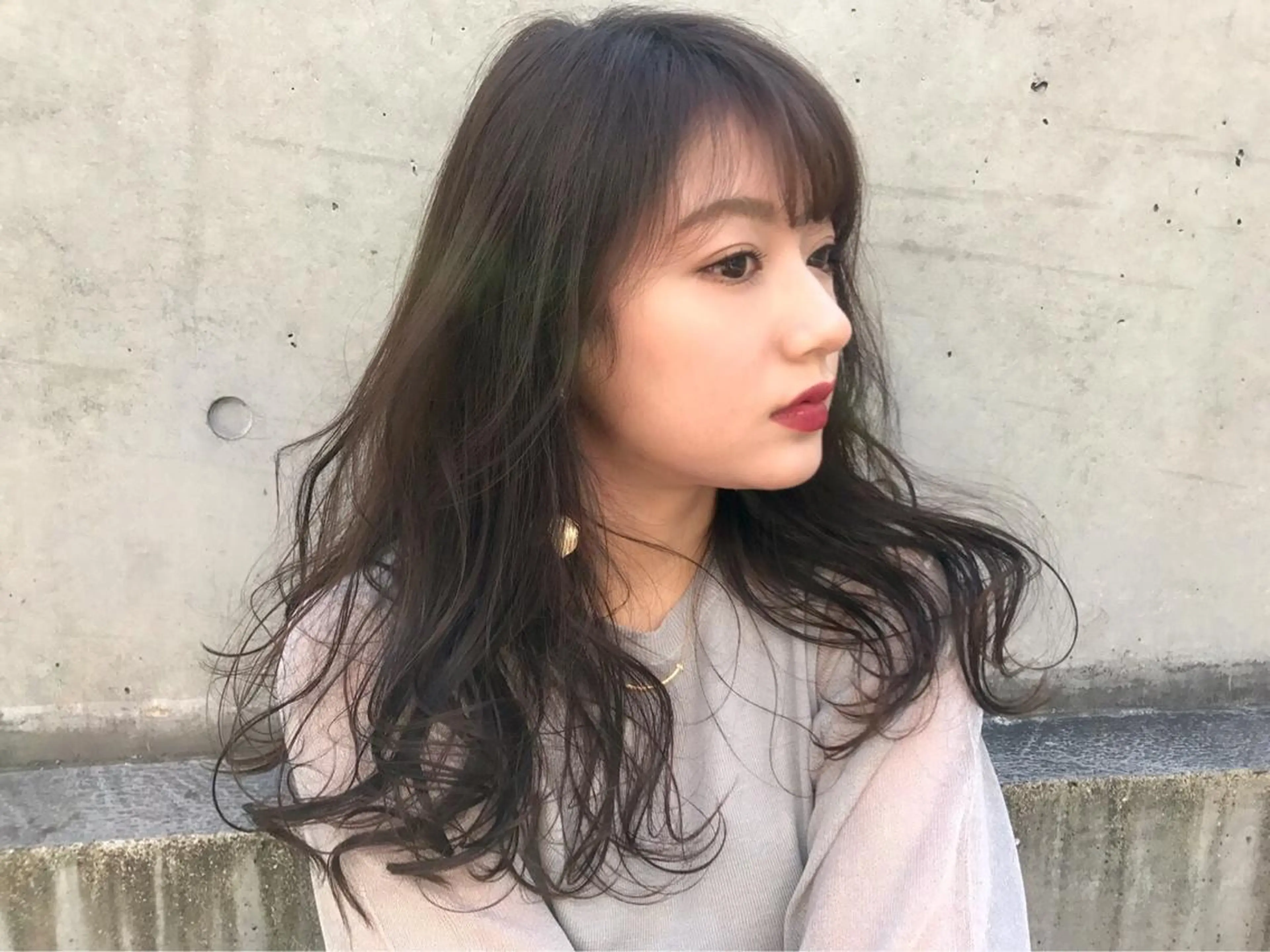 セミロング カラー ヘアアレンジ 髪質改善✧︎カラー 💎AIM【アイム】のヘアスタイル