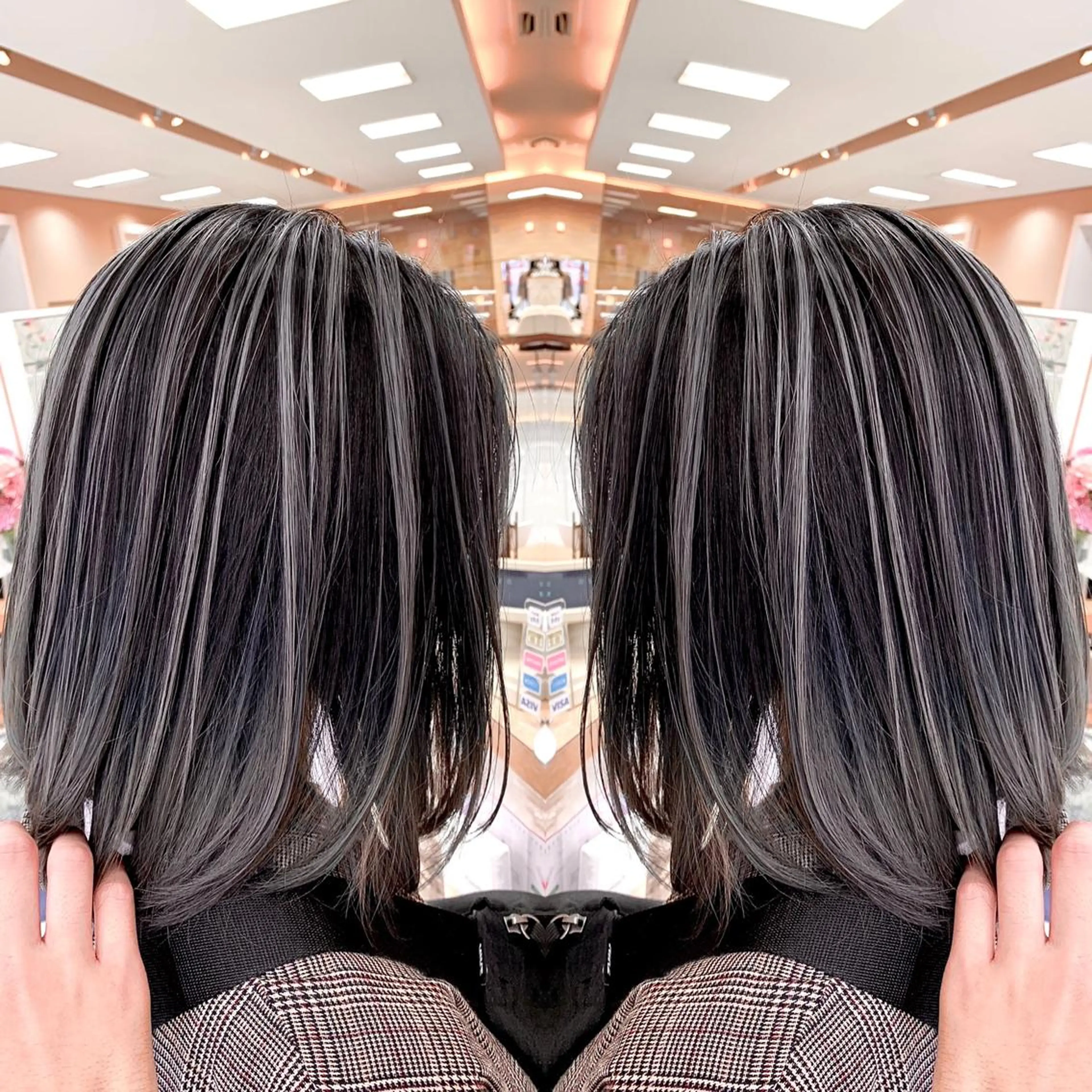 ミディアム レイヤーカット 縮毛/レイヤー 韓国/橋口のヘアスタイル