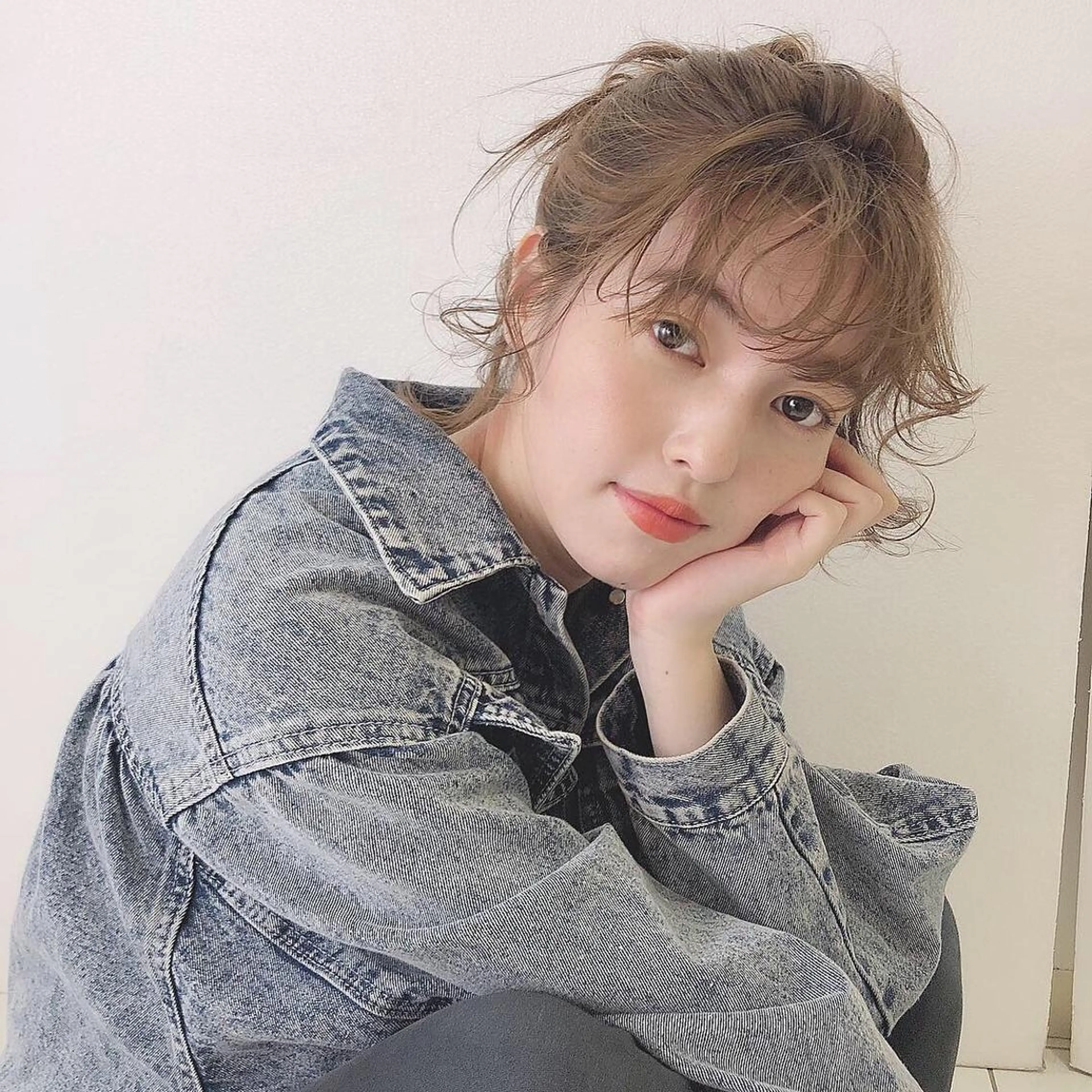 ミディアム カラー ヘアアレンジ 店長/mao/ 前髪/顔周りカットのヘアスタイル