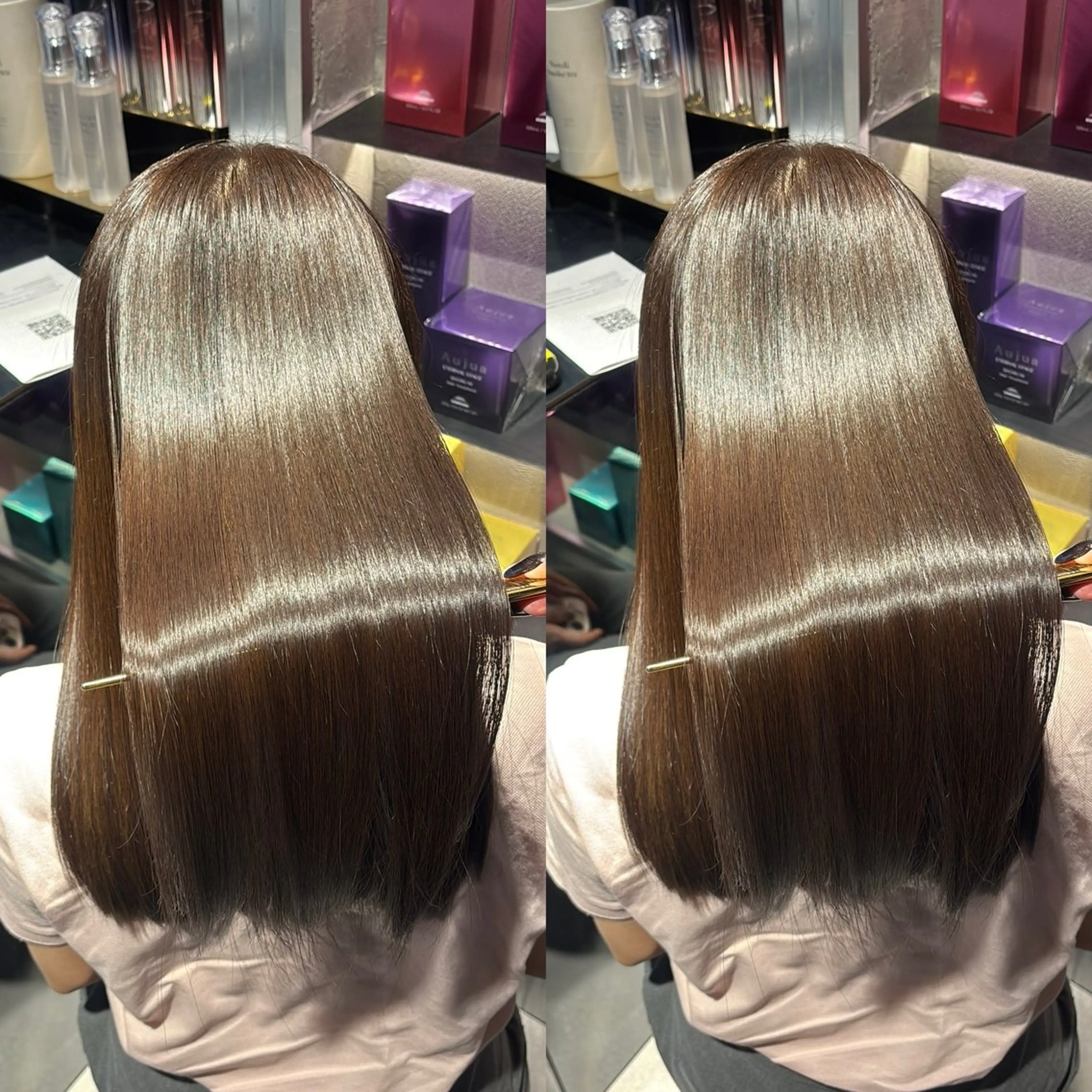 セミロング カラー カット ヘアカラー 縮毛矯正 トリートメント レイヤー/髪質改善 /艶カラー/SAKIのヘアスタイル