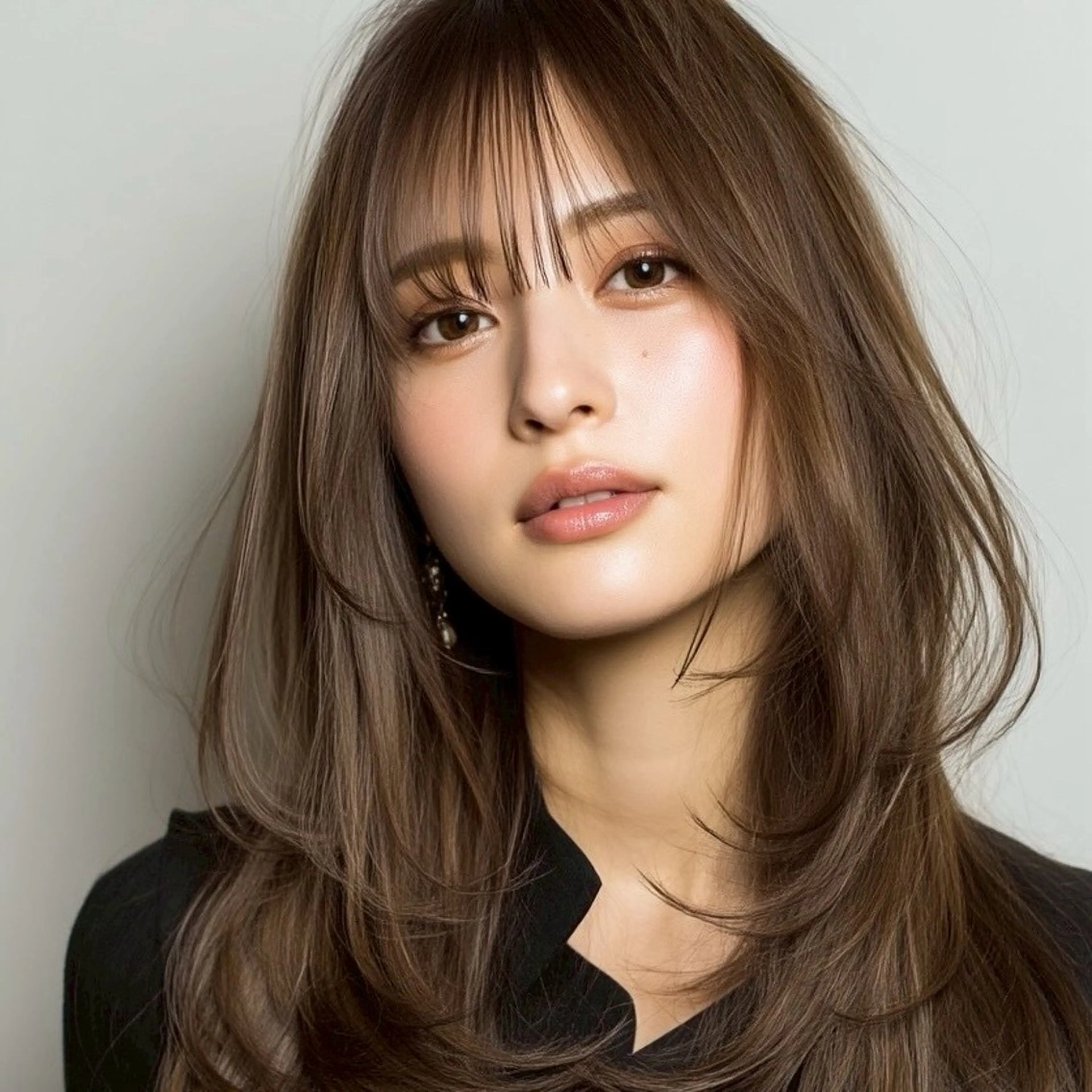 セミロング カット 縮毛矯正 トリートメント こうき/前髪割れ癖 改善/カット/カラーのヘアスタイル