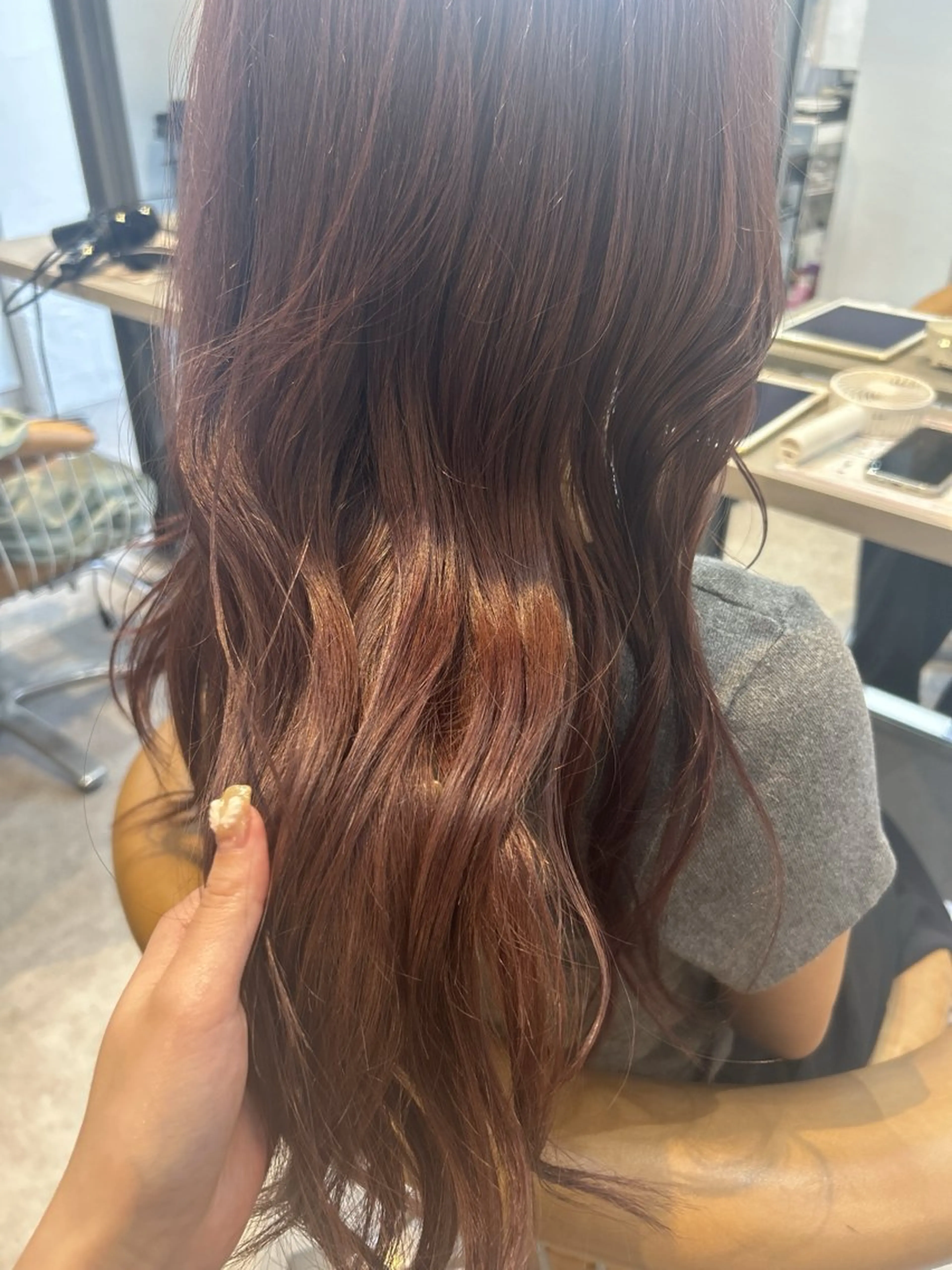 ロング ピンクラベンダー カット ヘアカラー トリートメント 🫧艶感カラー /Ruu🫧のヘアスタイル