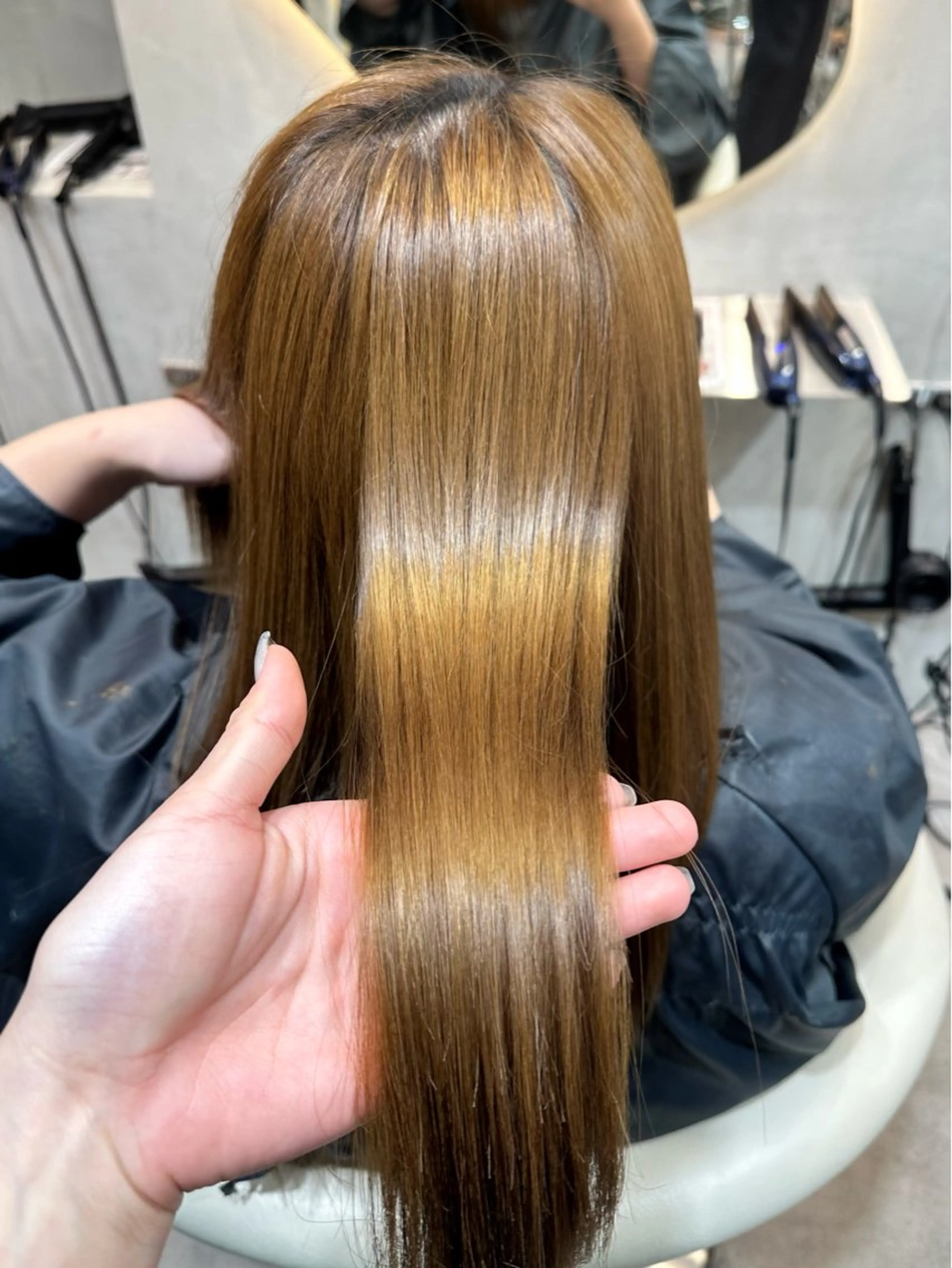 ミディアム カット 縮毛矯正 トリートメント ブリーチなしW🎀 髪質改善／はのんのヘアスタイル