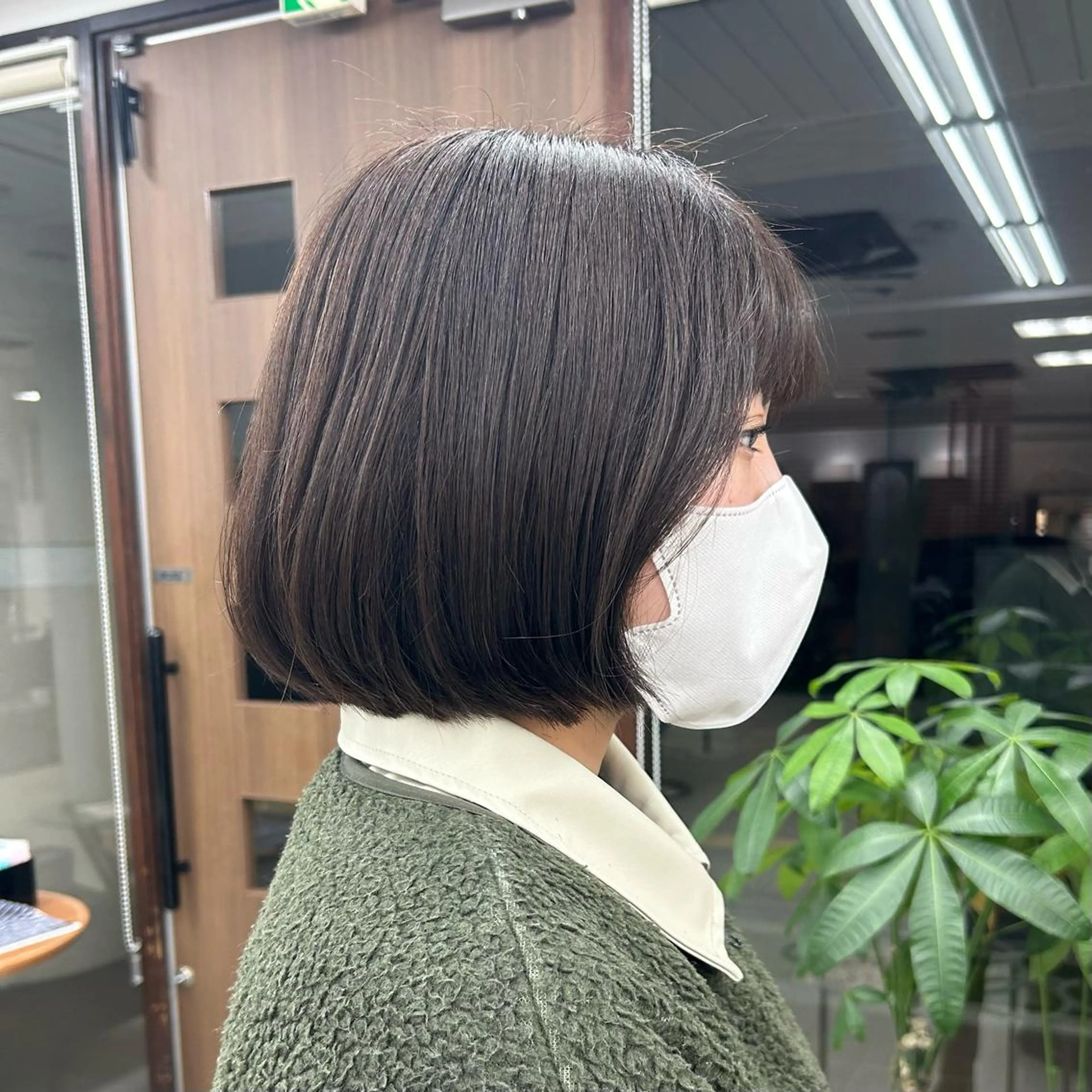 ミディアム ボブ カット トリートメント ダブルカラー/韓国 ヘア/さわのあかねのヘアスタイル