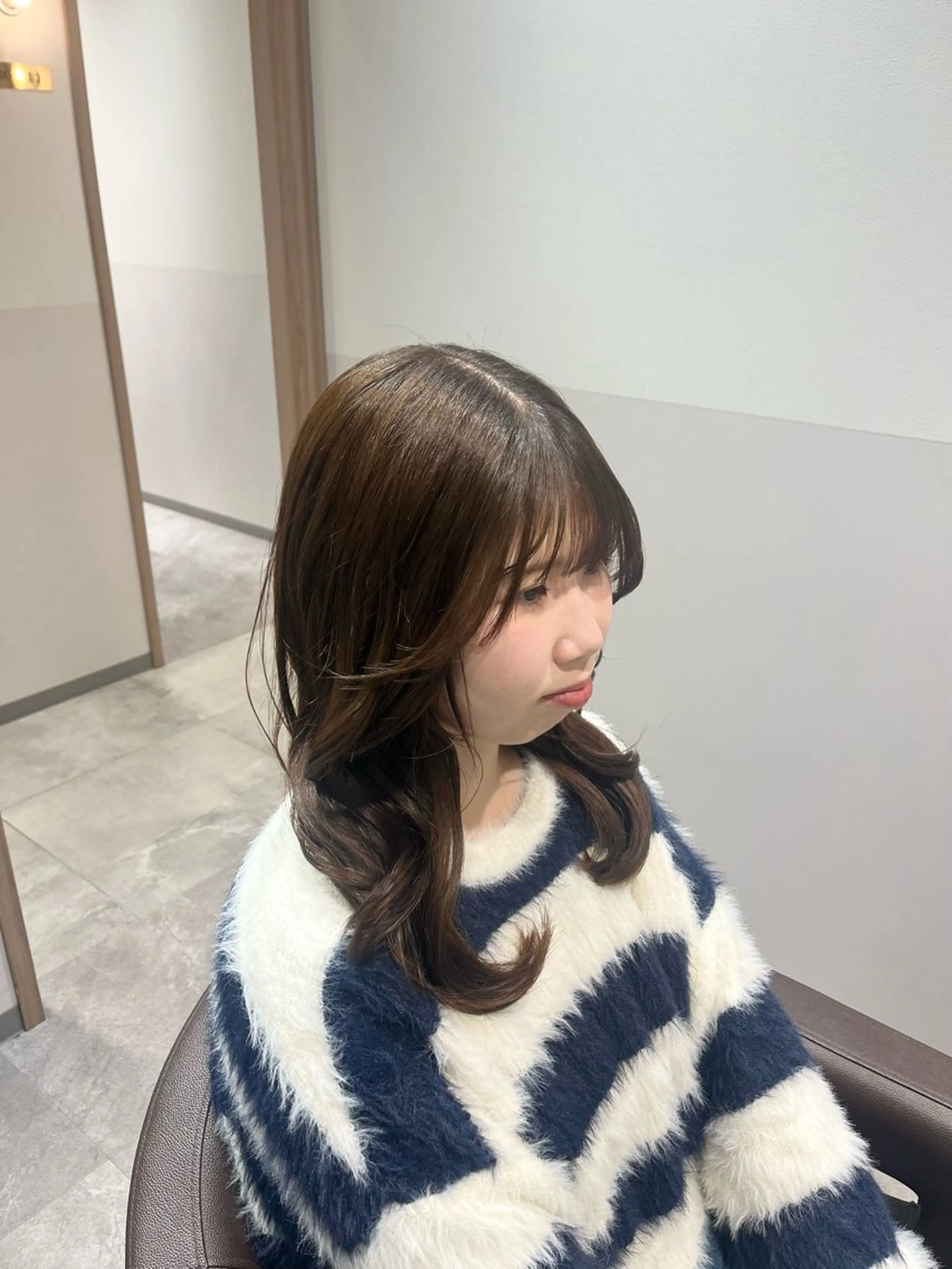 セミロング 韓国風ヘア カット ヘアカラー トリートメント 大宮レイヤーカット× 透明感カラー　rioのヘアスタイル
