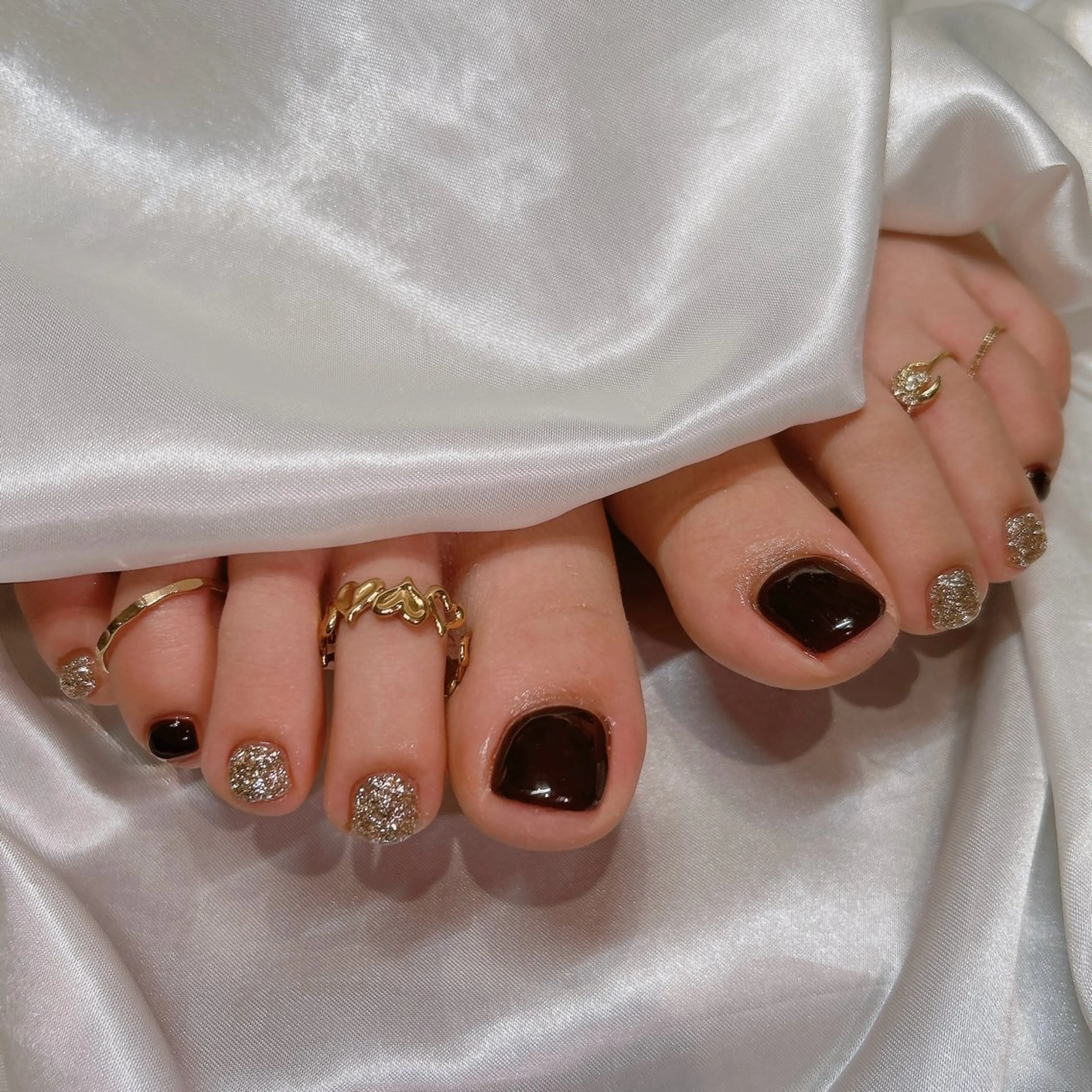 ネイル ボルドー フットネイル junna 金山.東別院.上前津のネイルデザイン