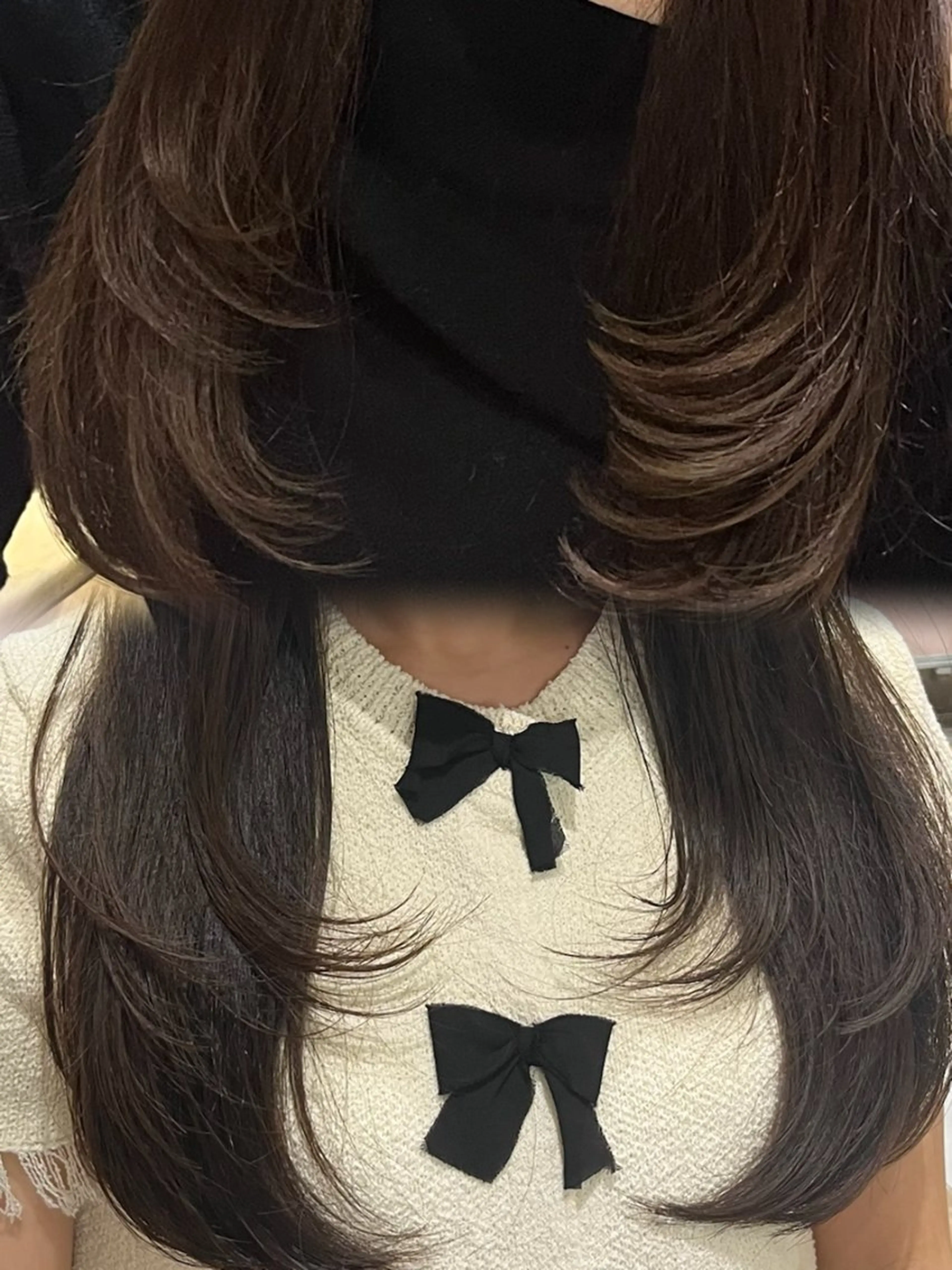 ロング 顔周りカット レイヤーカット 韓国レイヤー／顔周り ／ブリーチことこのヘアスタイル