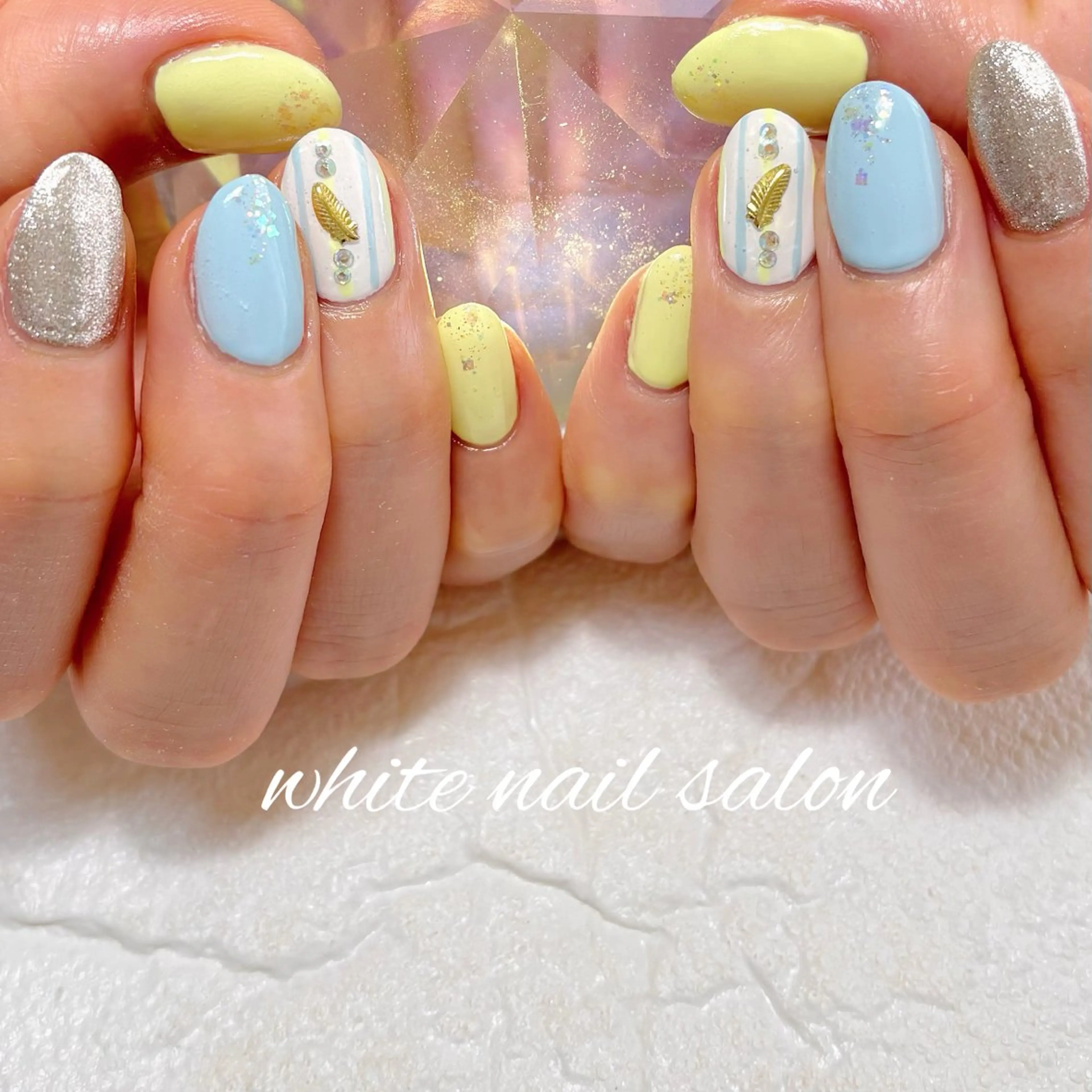 ネイル フットネイル ラメ(グリッター) ハンドネイル white nail salonのネイルデザイン