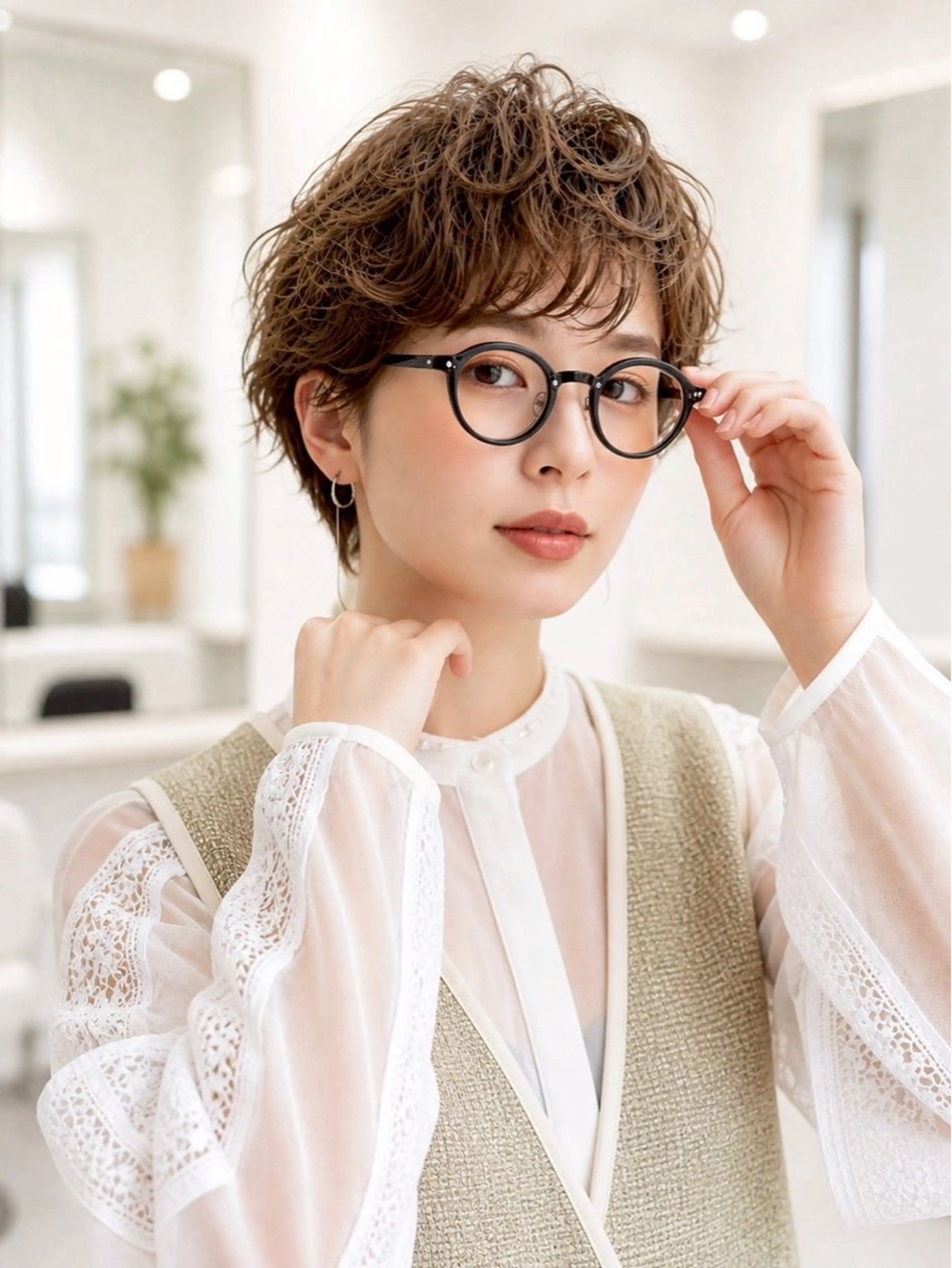 ショート カット パーマ 本 咲蘭のヘアスタイル