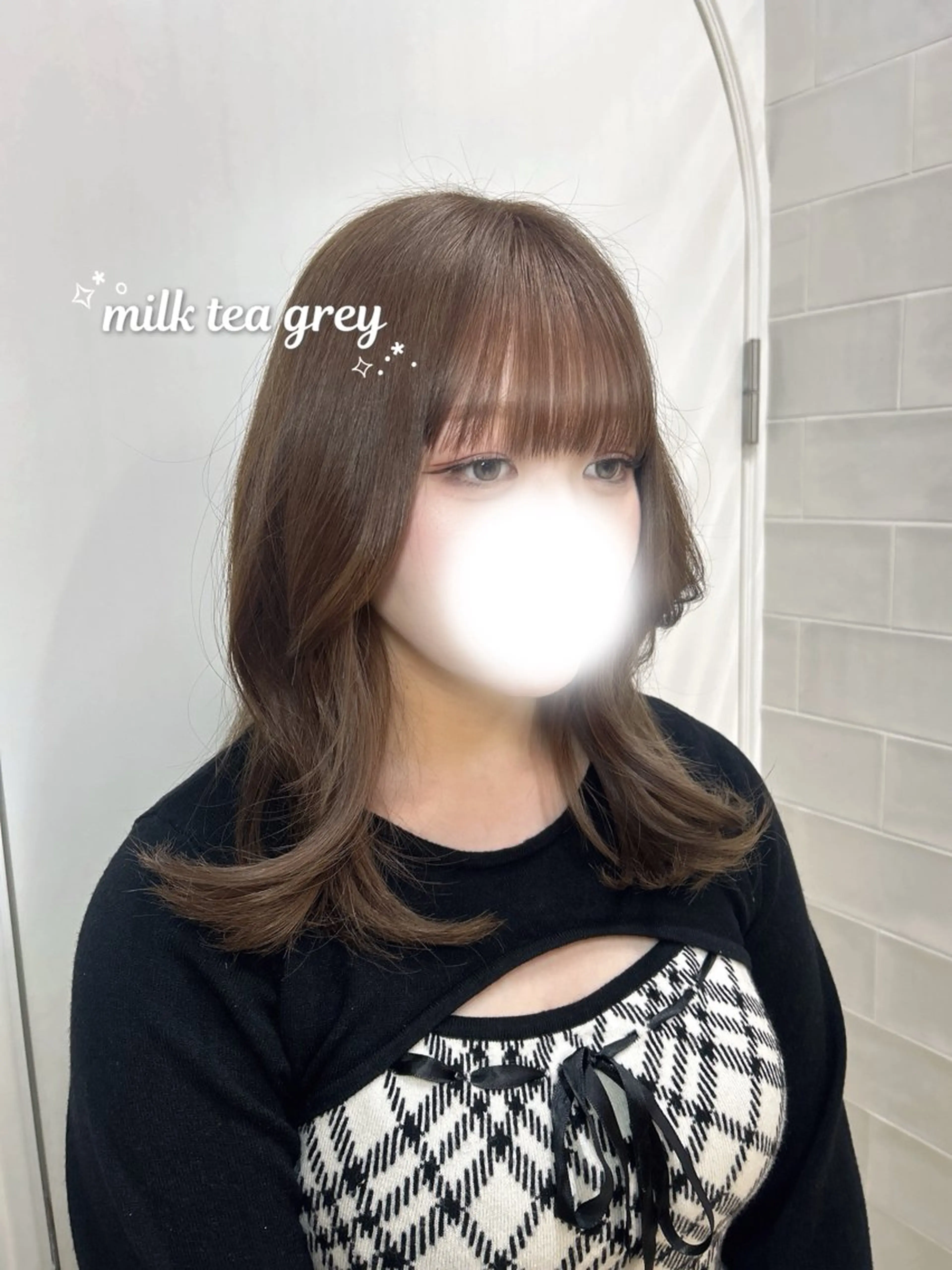 ミディアム カラー kana°ʚ🎀ɞ° 韓国風透明感カラーのヘアスタイル