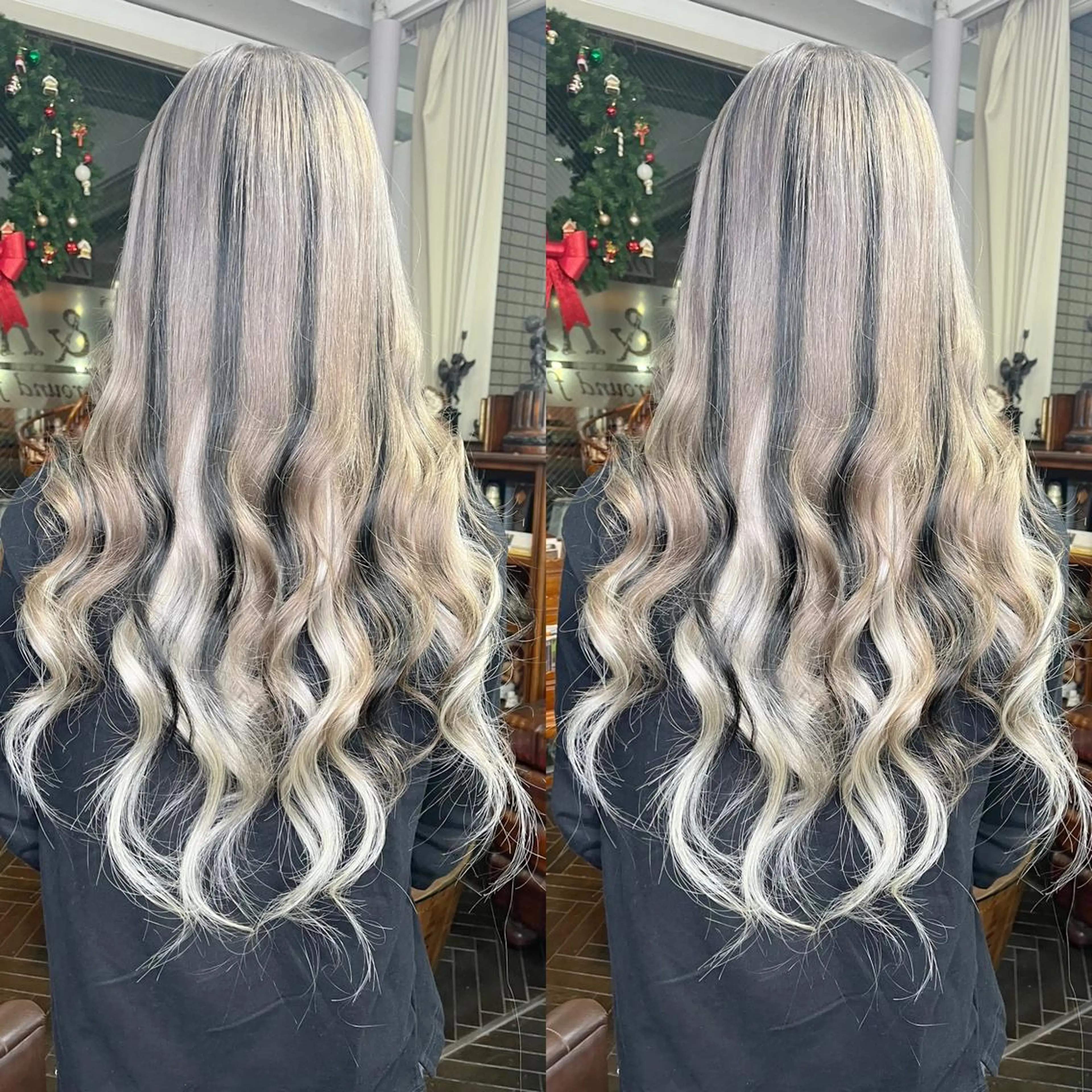 ロング カラー モモカ/ハイトーン /バレイヤージュのヘアスタイル