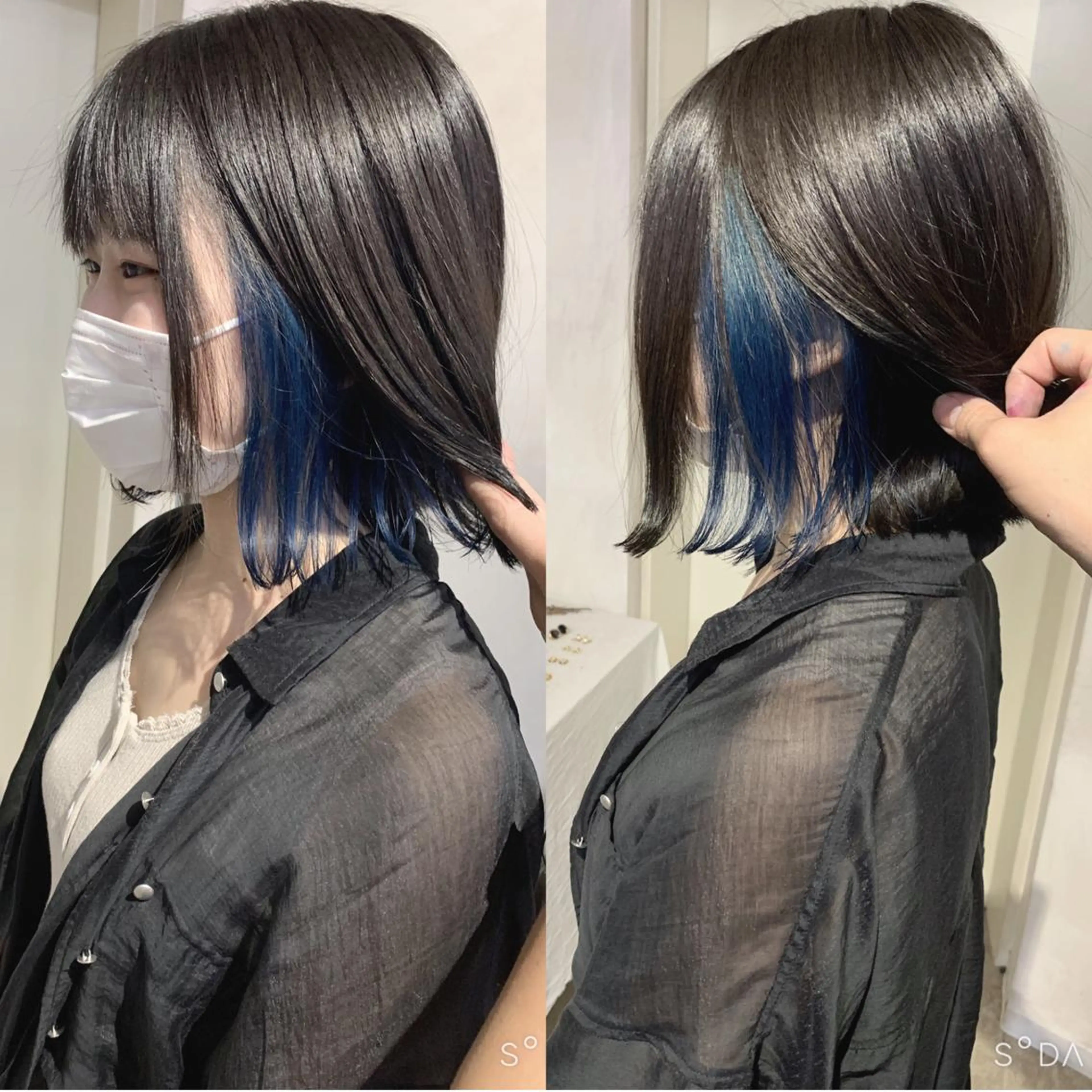 ショート カラー ブルーカラー インナーカラー カット ヘアカラー トリートメント トリートメント /カラー/NAOKIのヘアスタイル