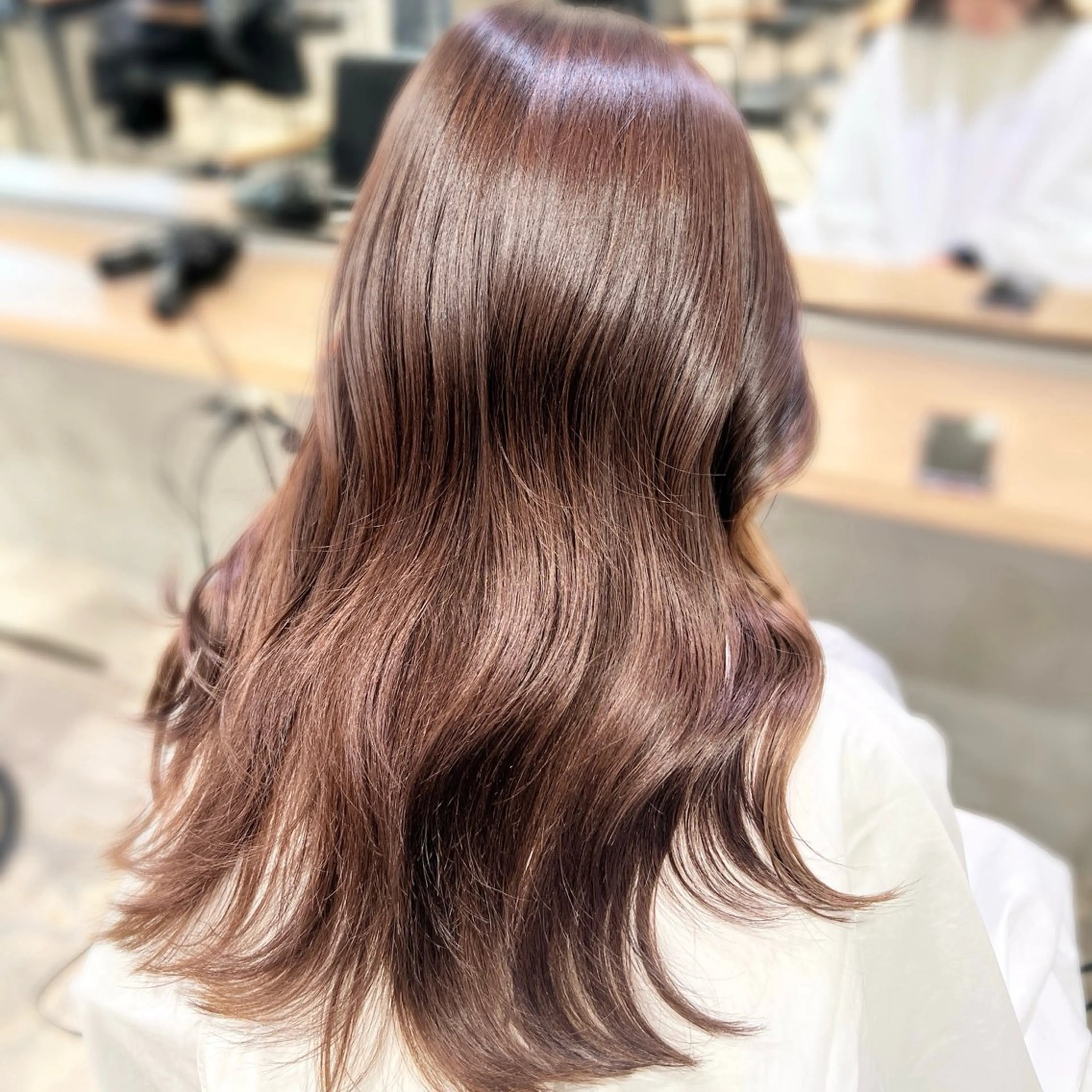 セミロング カラー レイヤーカット 髪質改善/韓国ヘア 顔まわり特化yutoのヘアスタイル