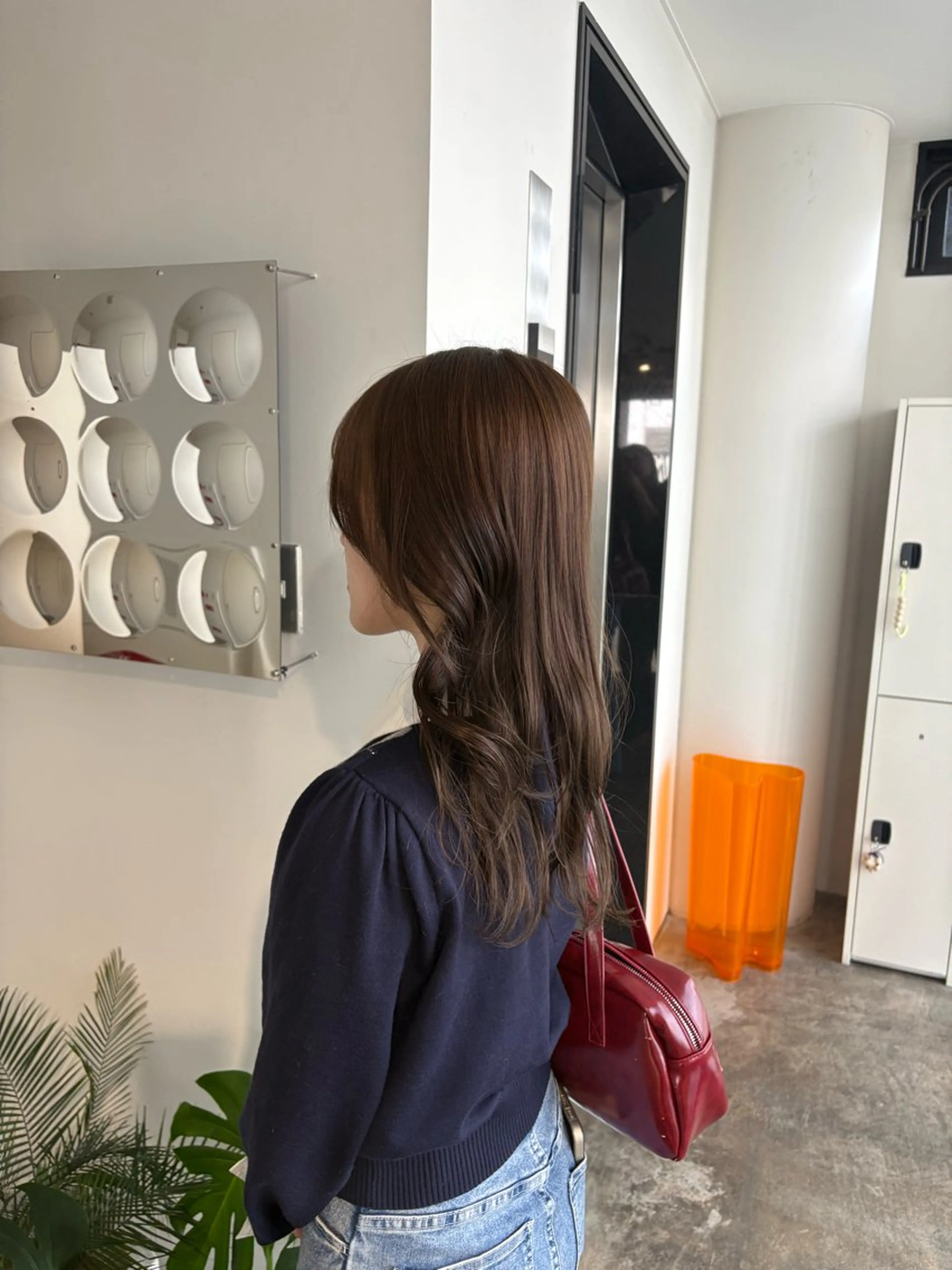 ロング カラー ブリーチ ブルーカラー ダブルカラー グレージュ カット ヘアカラー 髪質改善/レイヤー/ 大阪/ヨシノヒメカのヘアスタイル