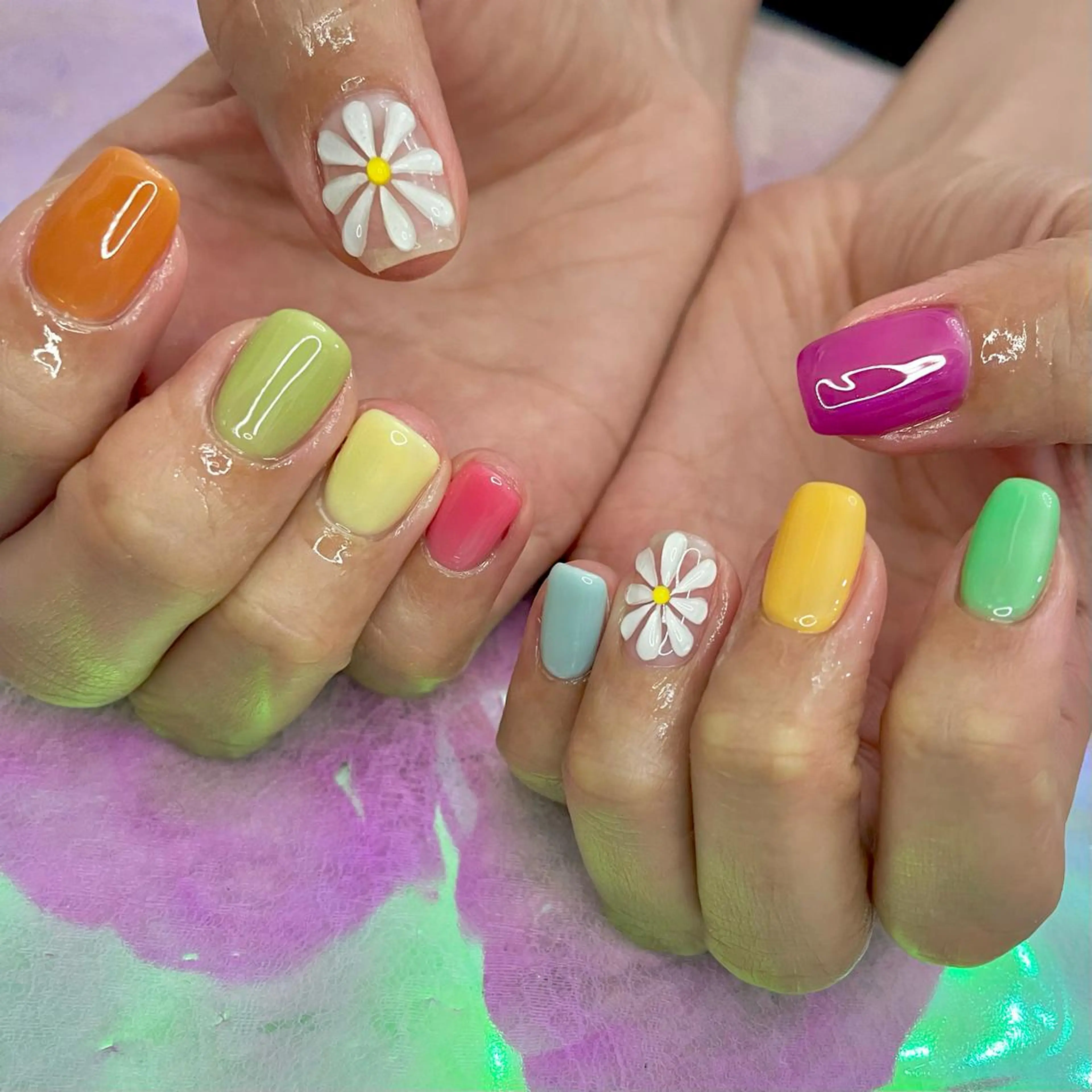 ネイル クリアネイル ジェルネイル ぷっくりネイル 春ネイル ハンドネイル J terrace Nailのネイルデザイン