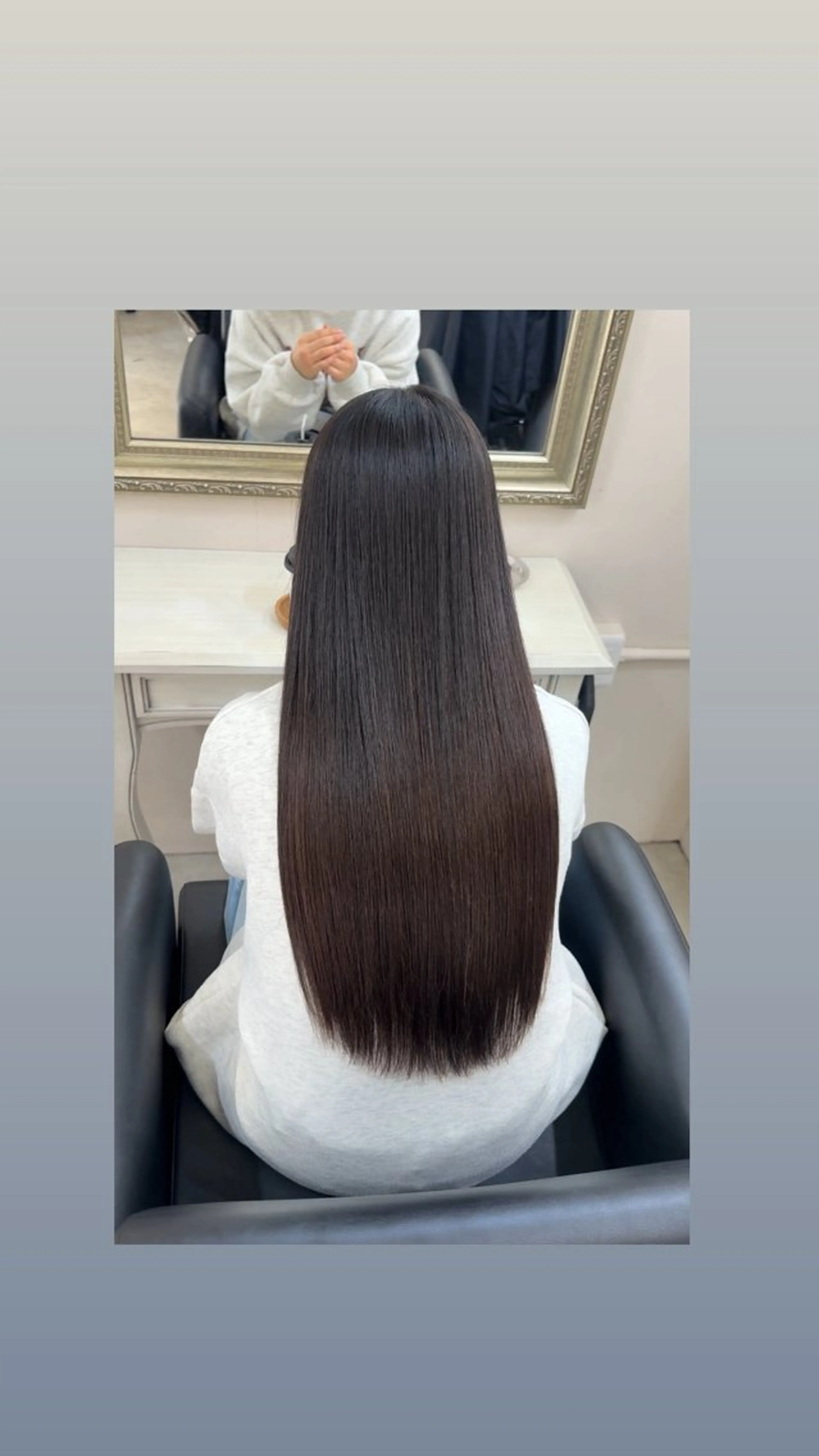 ロング カット 縮毛矯正 韓国・透明感カラー ／堀江／みずき🐩のヘアスタイル