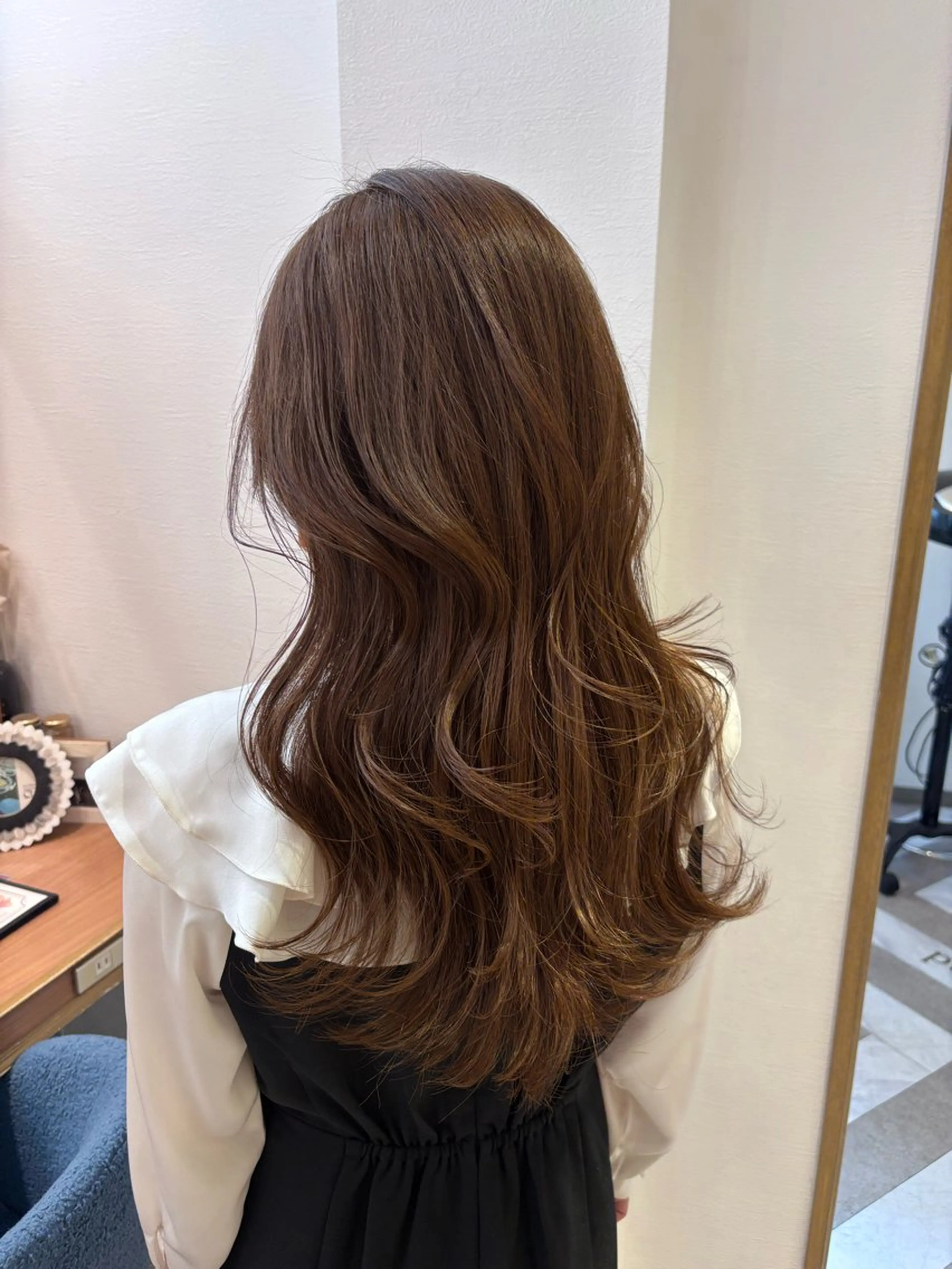 ロング カット ヘアカラー トリートメント ♥韓国レイヤー/透明 感カラー/目黒慎太郎のヘアスタイル