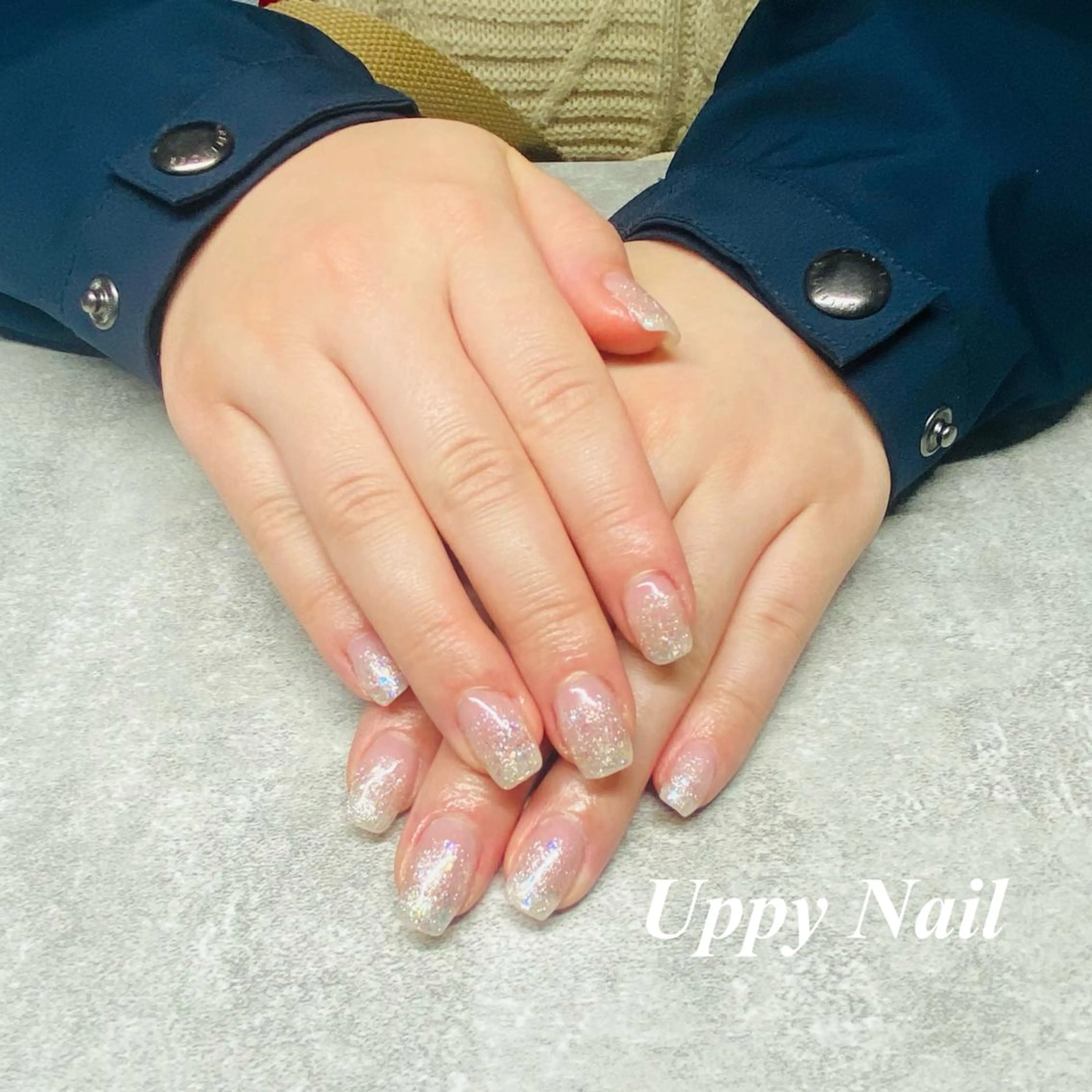ネイル ジェルネイル グラデーション キラキラネイル ラメ(グリッター) ラメグラデーション ハンドネイル Uppy Nail ukyoのネイルデザイン