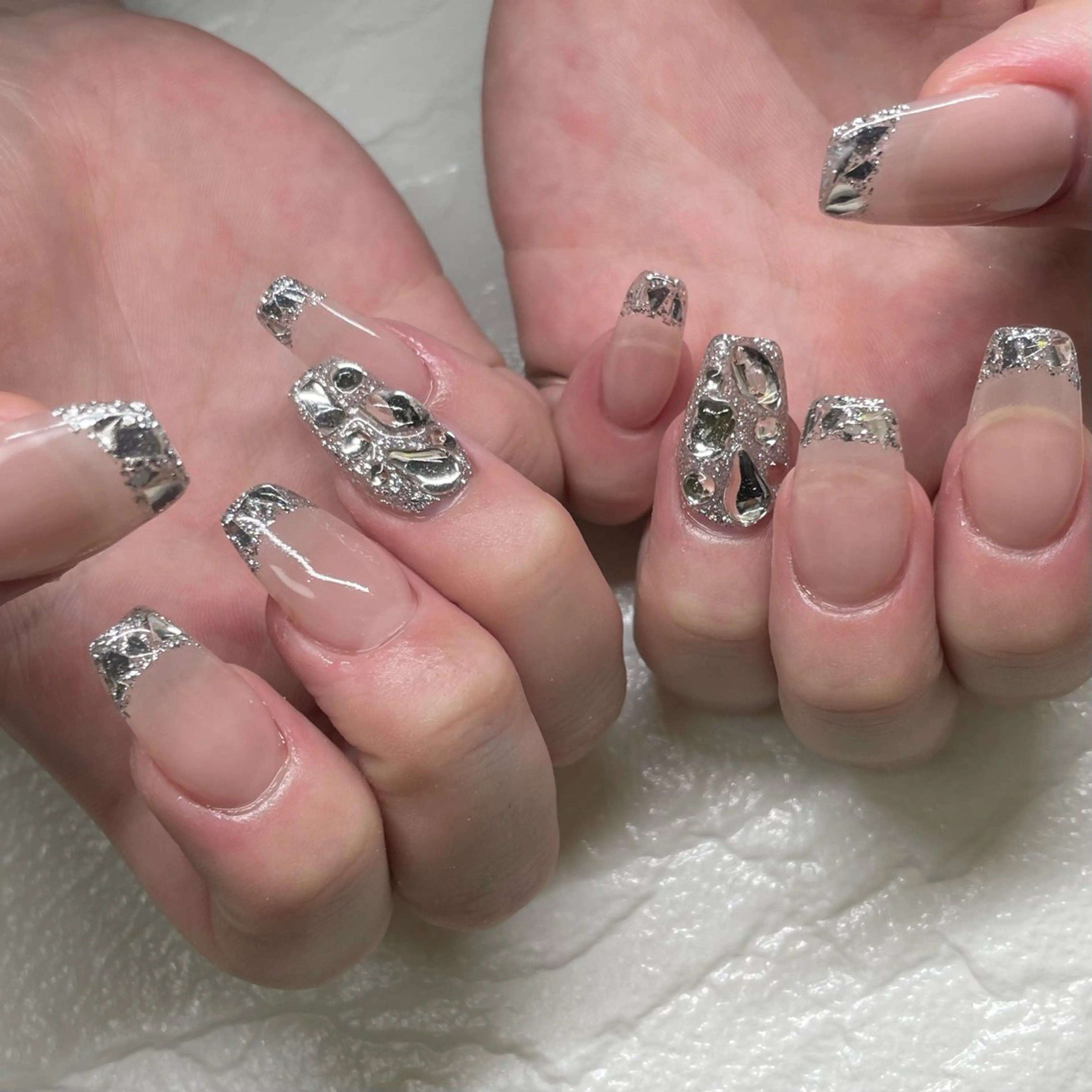 ネイル フレンチネイル ガラスフレンチ Nailist MINORIのネイルデザイン