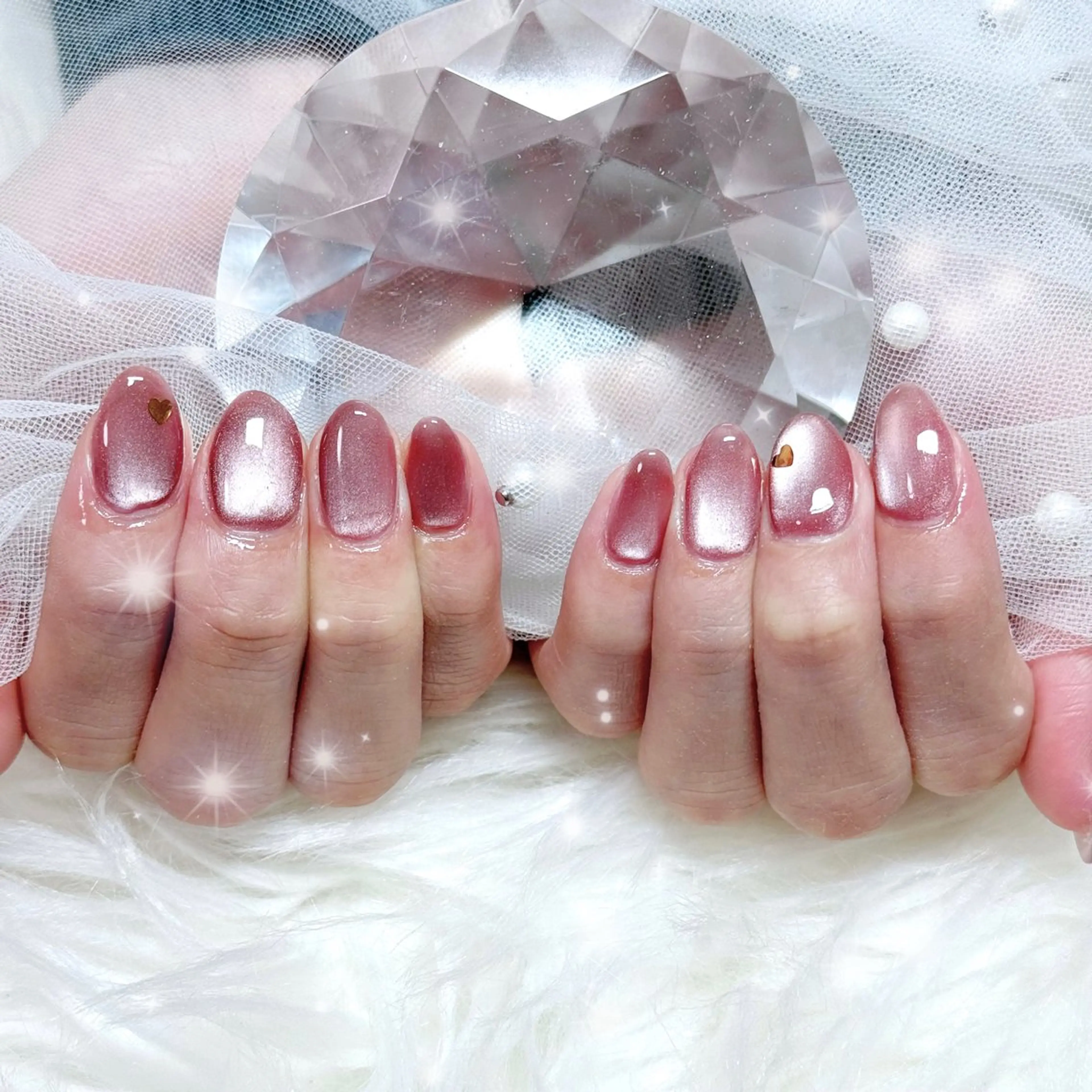 ネイル ハート ハンドネイル 🎀Mai 🎀✩.*のネイルデザイン