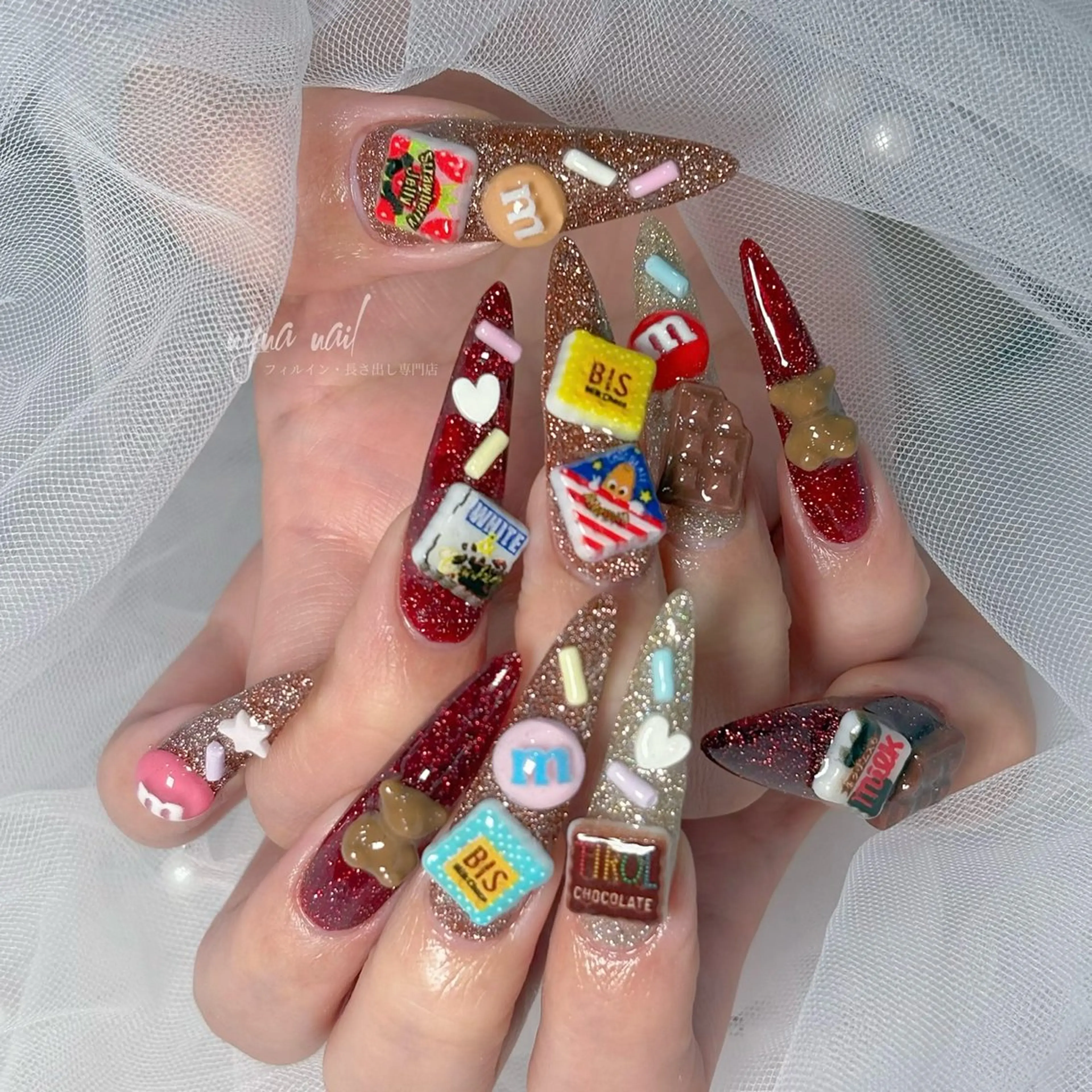 ネイル 長さ出し 持ち込み ネイルチップ Y U K Iのネイルデザイン