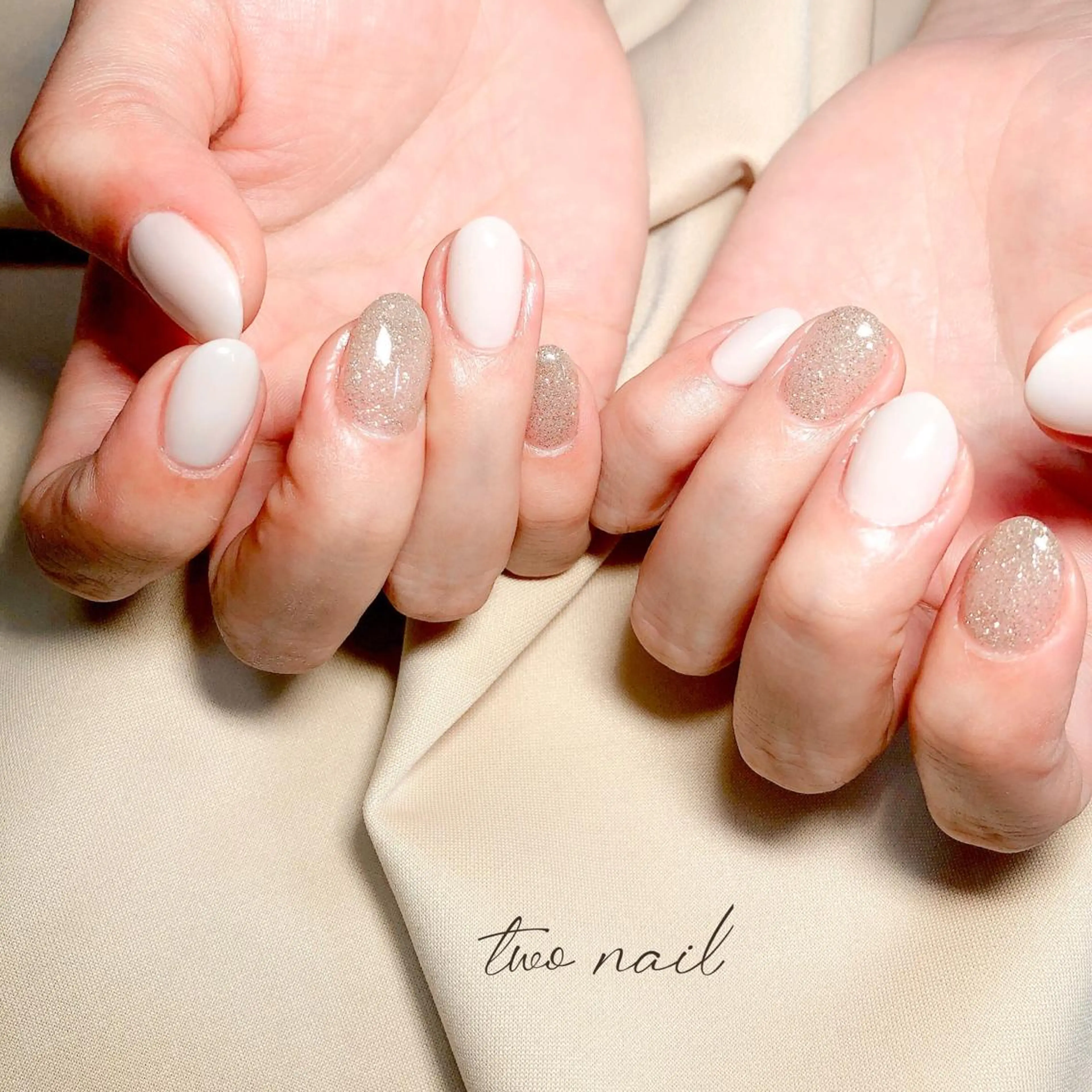 ネイル アートネイル フットネイル ハート ニュアンスネイル ホワイト ハンドネイル two nailのネイルデザイン