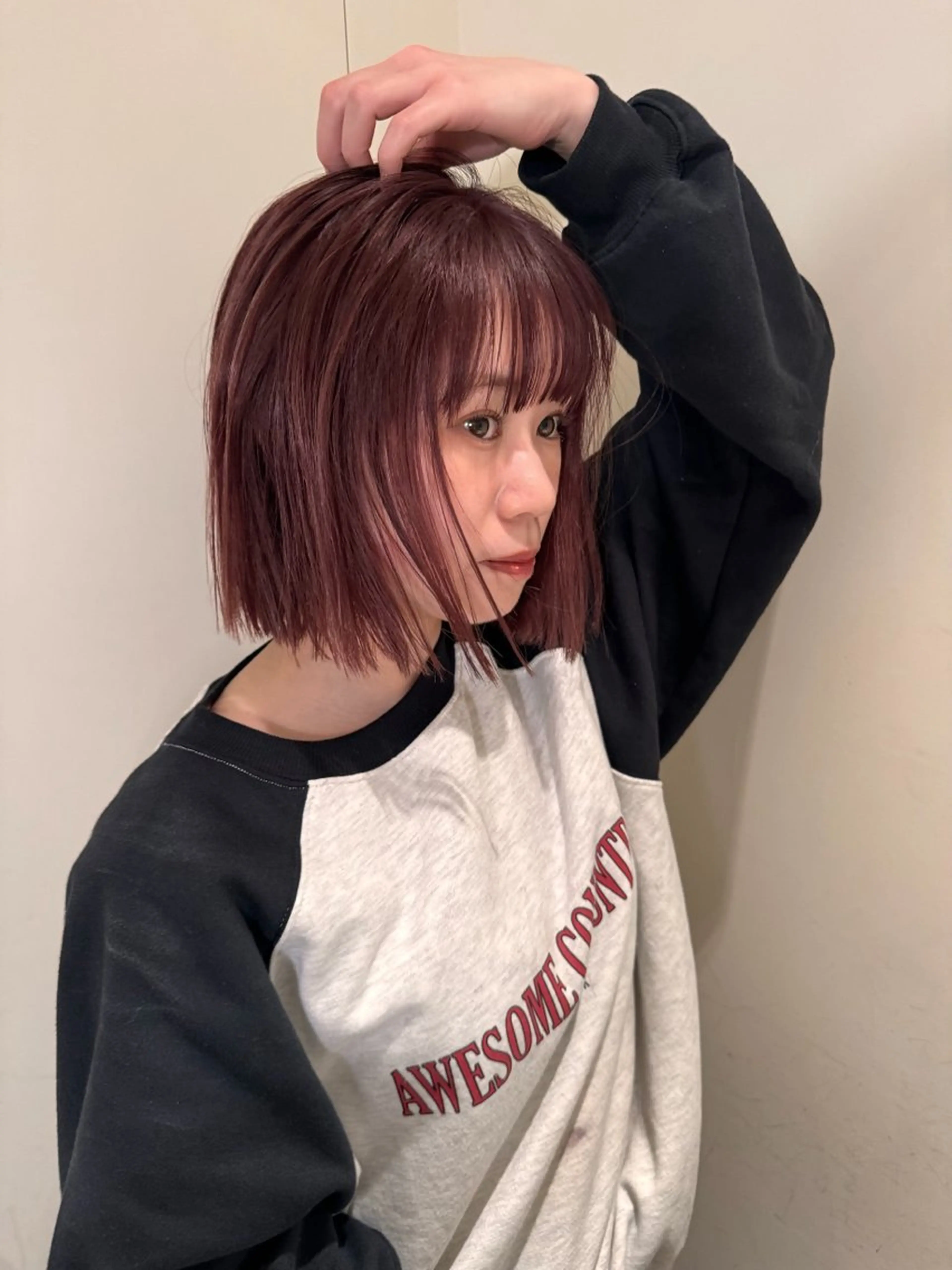 ミディアム カット ヘアカラー トリートメント ベージュ/透明感/ レイヤー/あやか💕のヘアスタイル