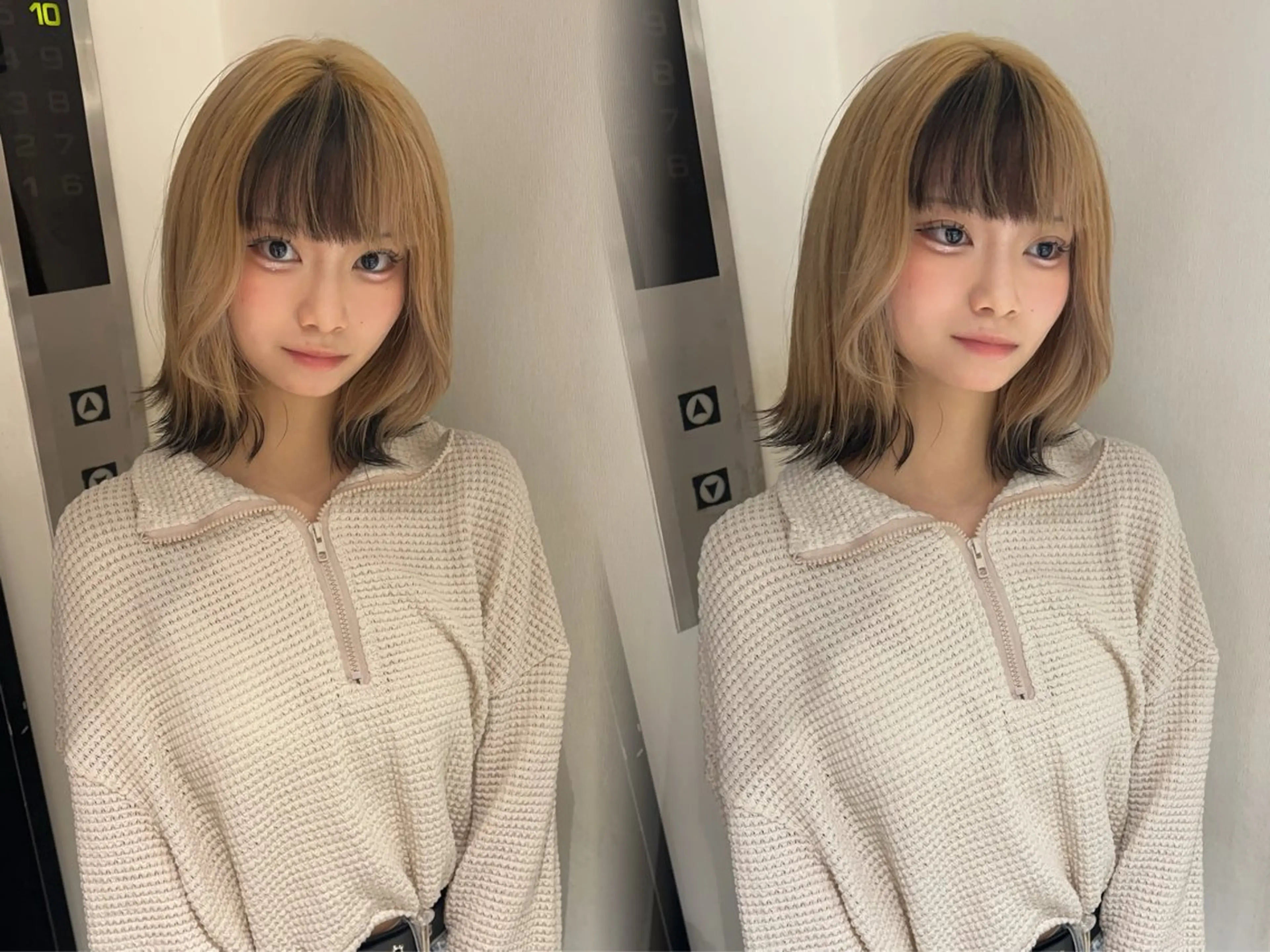 ミディアム カラー ayaka🫧 梅田ダブルカラーのヘアスタイル