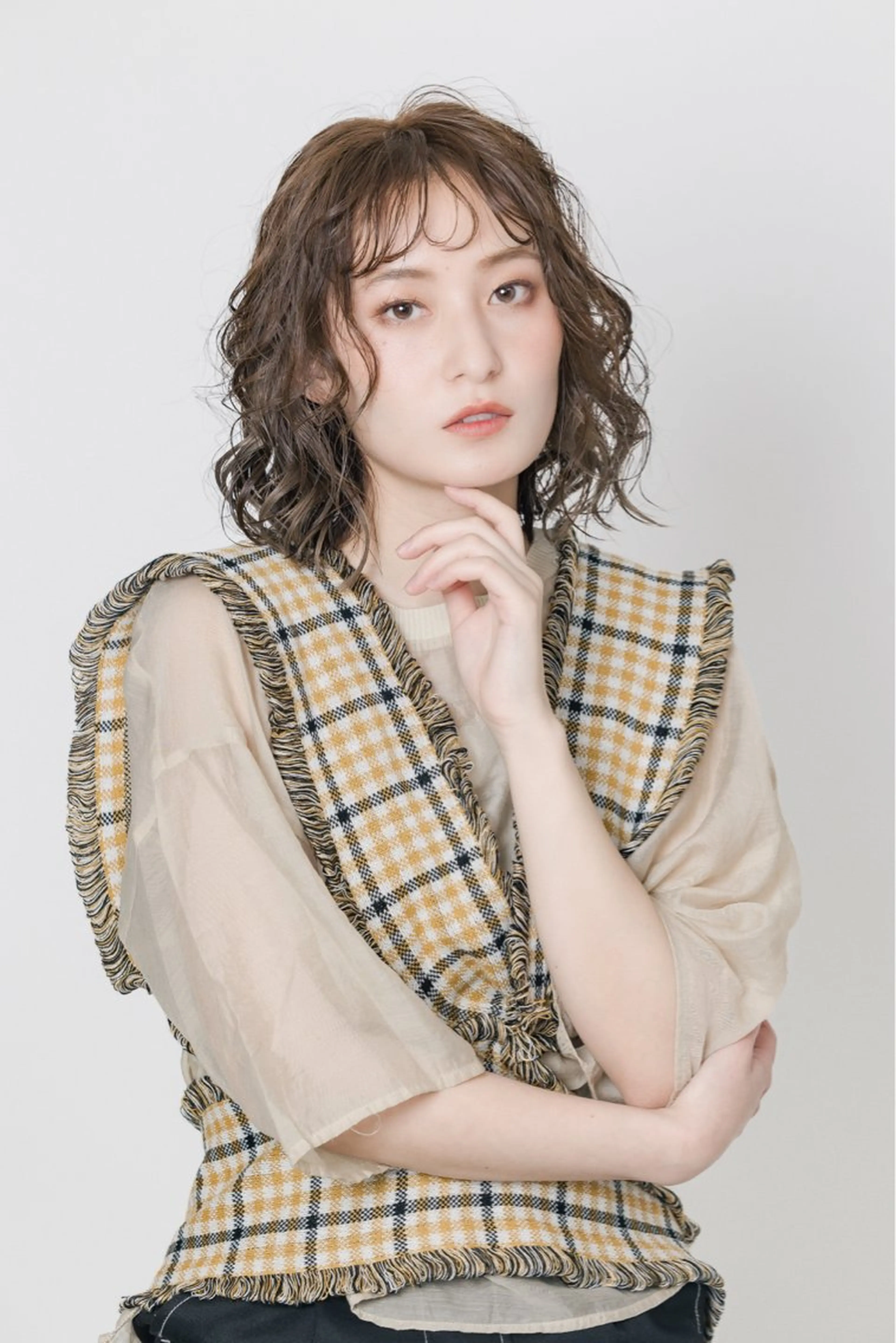 ミディアム カラー カット ヘアカラー Lino by hoNuaのヘアスタイル