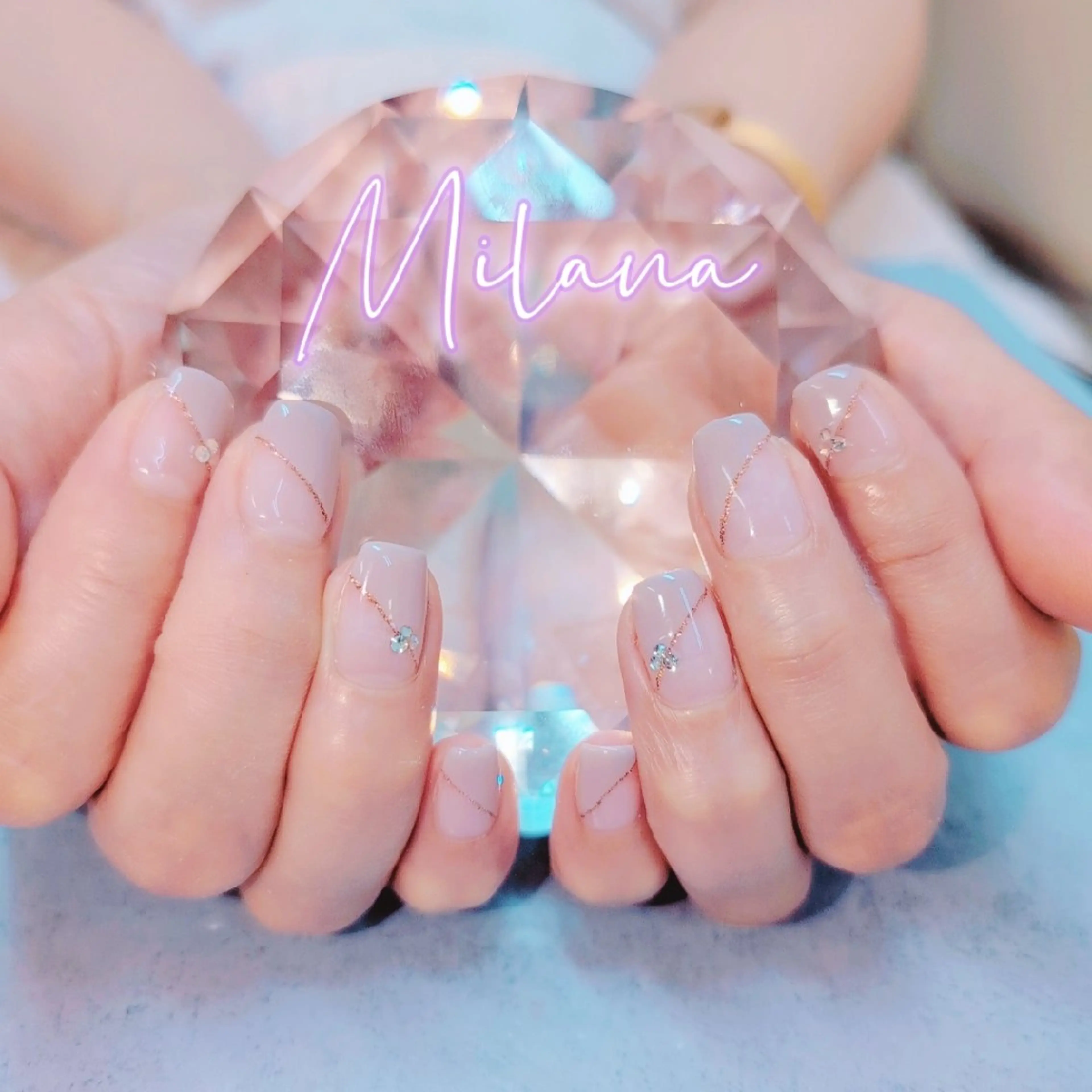 ネイル フレンチネイル 斜めフレンチ ハンドネイル Milana 川瀬のネイルデザイン