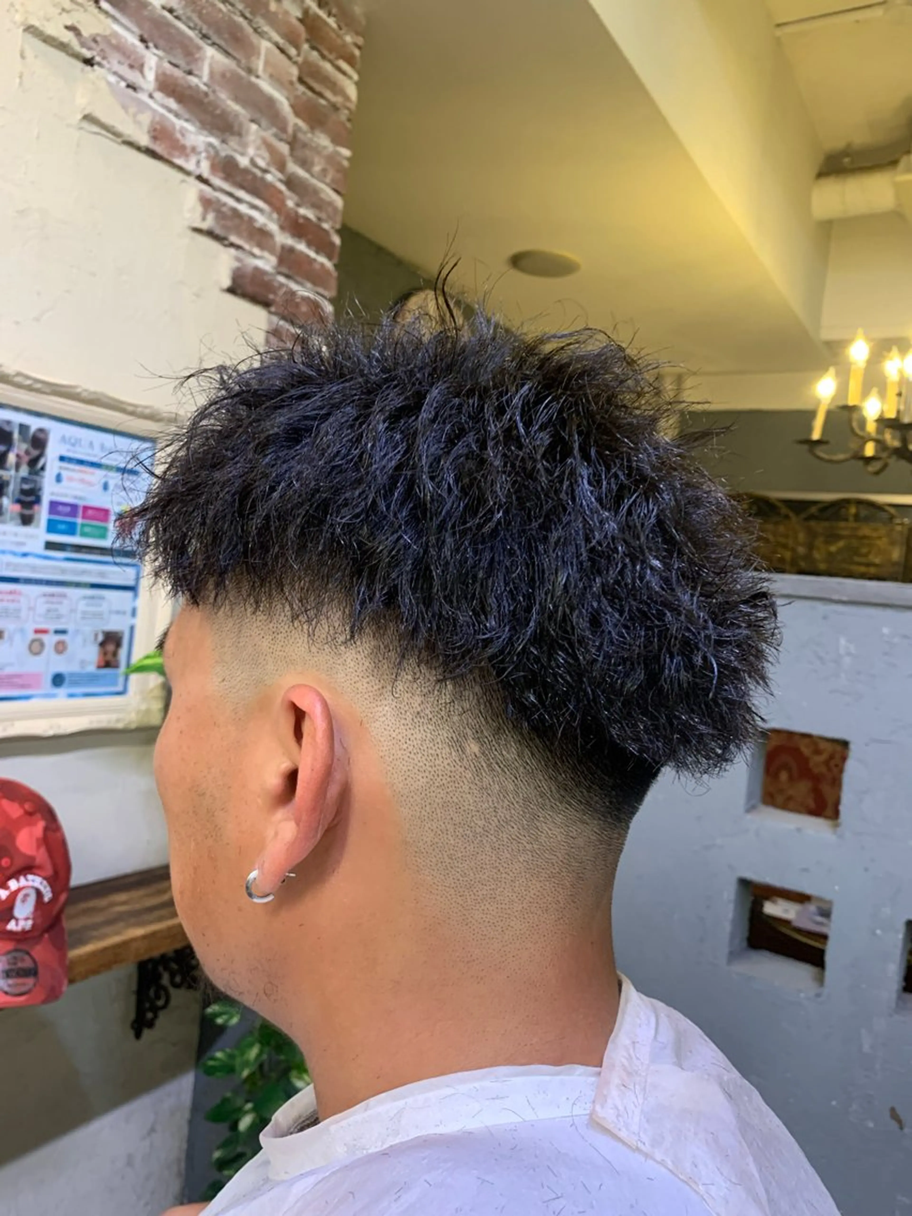 ショート パーマ メンズ フェードカット メンズパーマ 刈り上げ カット ✒️ハイトーン/ メンズ特化　Rikuのヘアスタイル