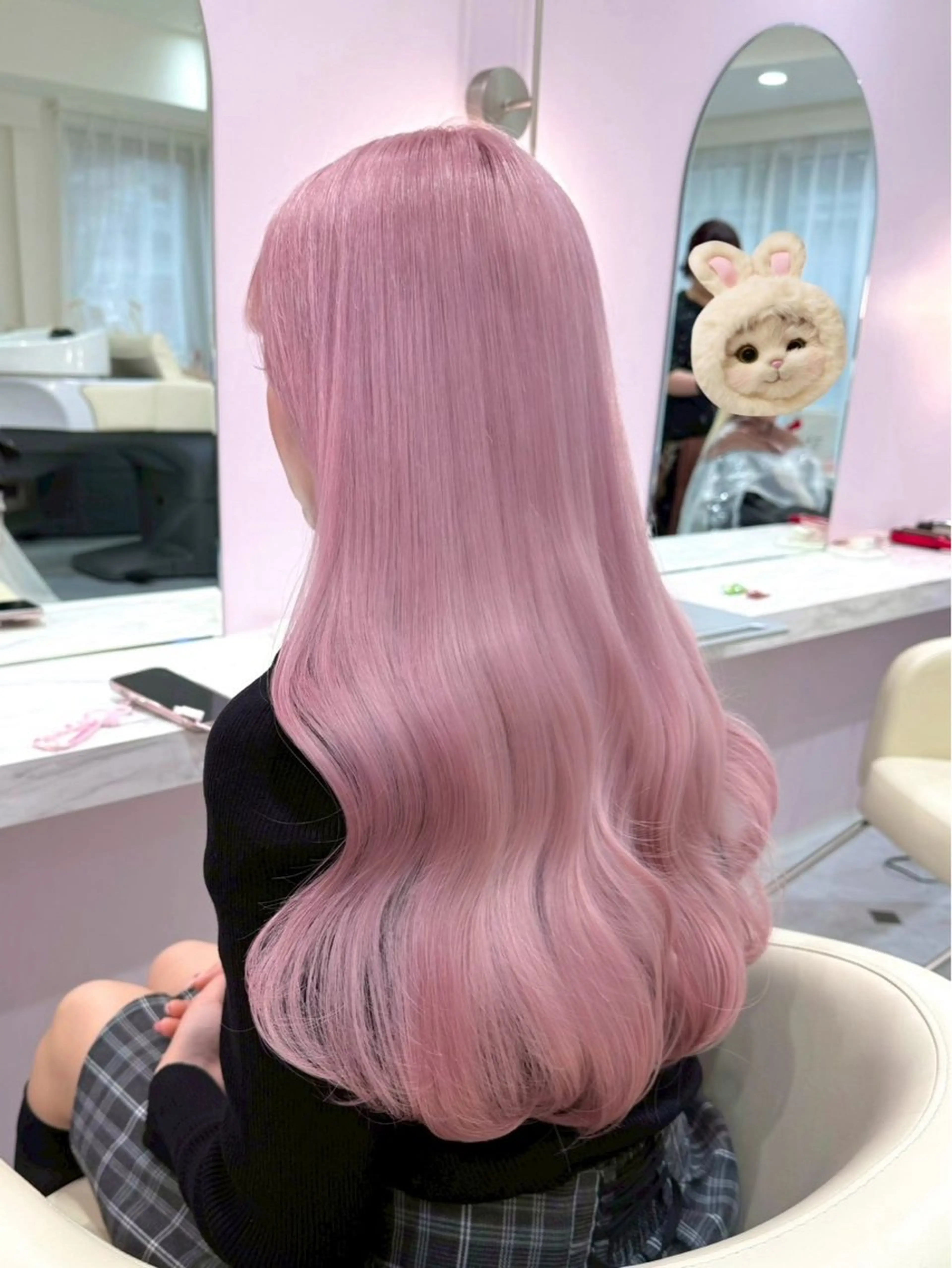 ロング カラー ブリーチ 透明感カラー ハイトーンカラー ラベンダーカラー ラベンダーピンク ヘアカラー ハイトーンカラー💞 くるみ🎀のヘアスタイル