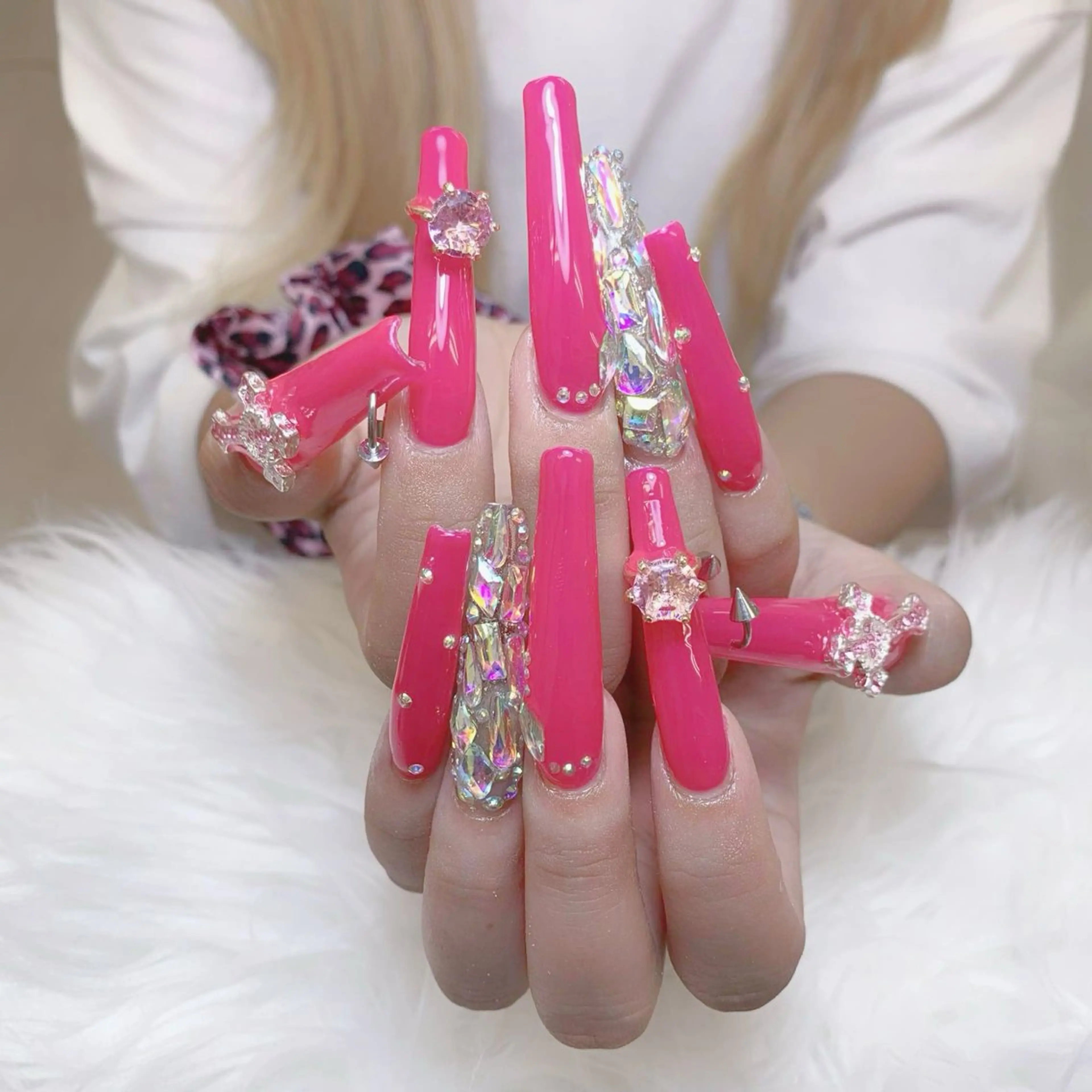 ネイル チークネイル 長さ出し フットネイル マグネットネイル 持ち込み ANH NAIL ゴテゴテ専門店💎のネイルデザイン