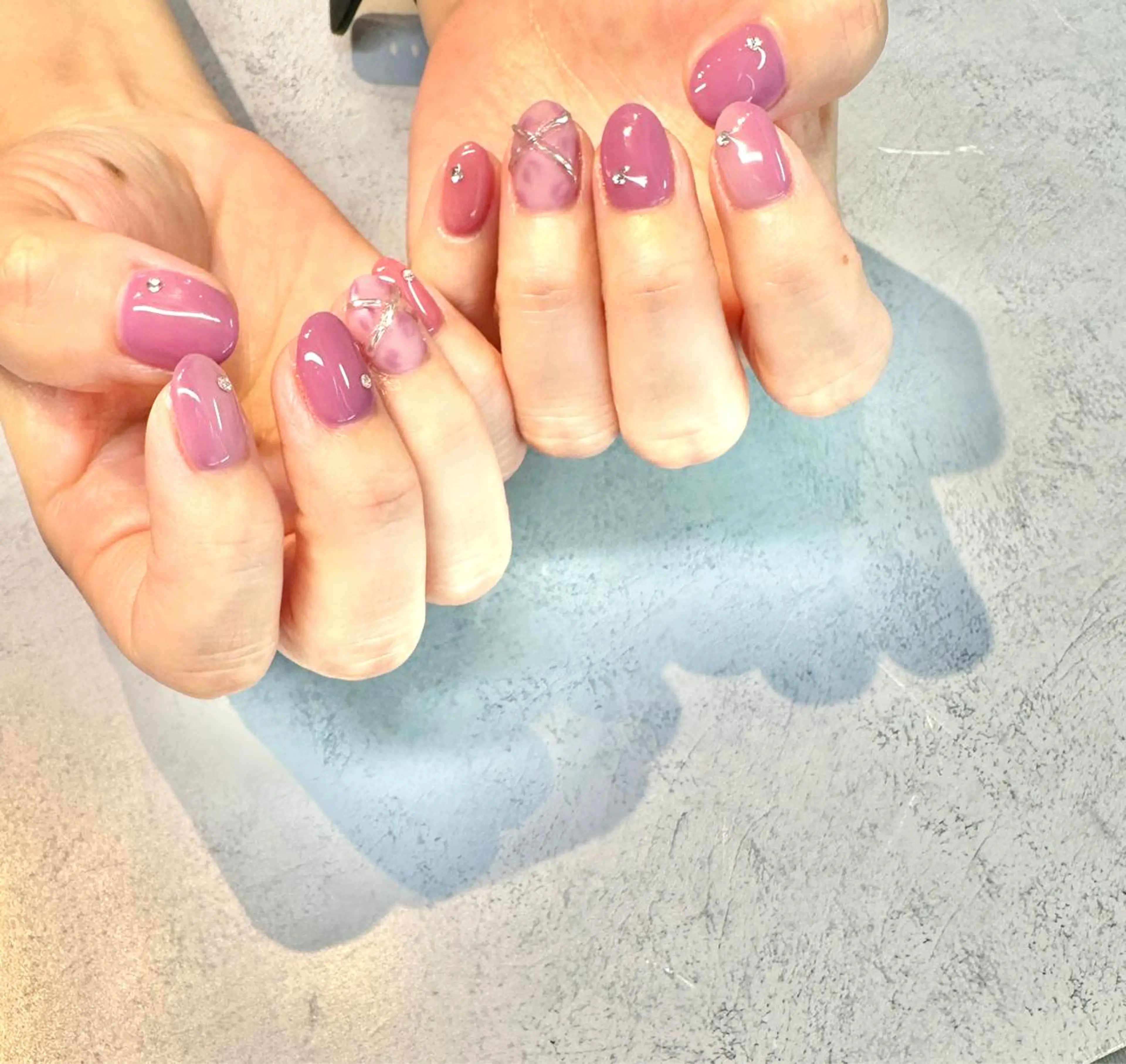 ネイル マットネイル ミラーネイル ワンカラーネイル ストーンネイル ハンドネイル Baden Nail ﾊﾞ-ﾃﾞﾝ ﾈｲﾙのネイルデザイン