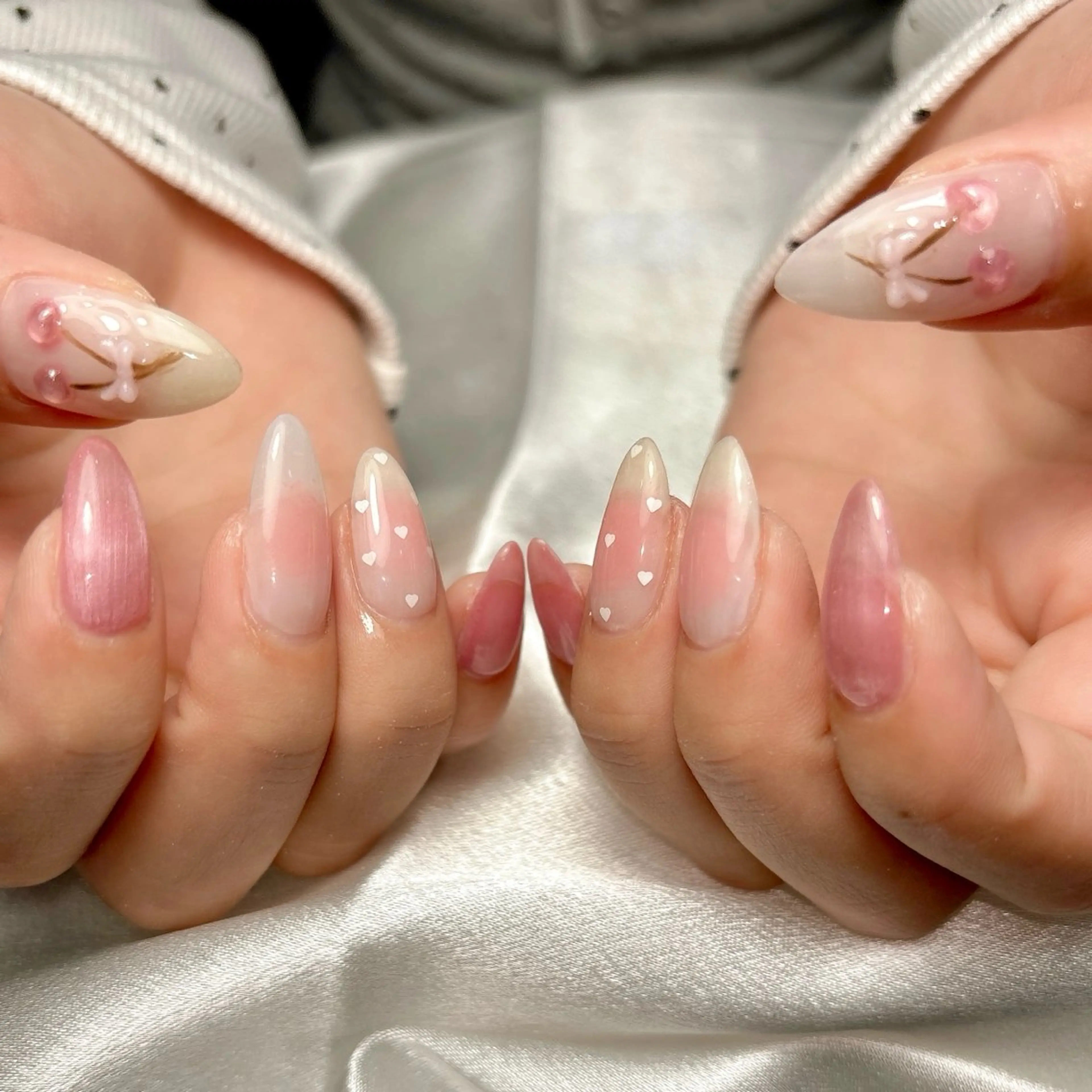 セミロング 韓国ガーリー🎀 岐南🤍ななみのネイルデザイン