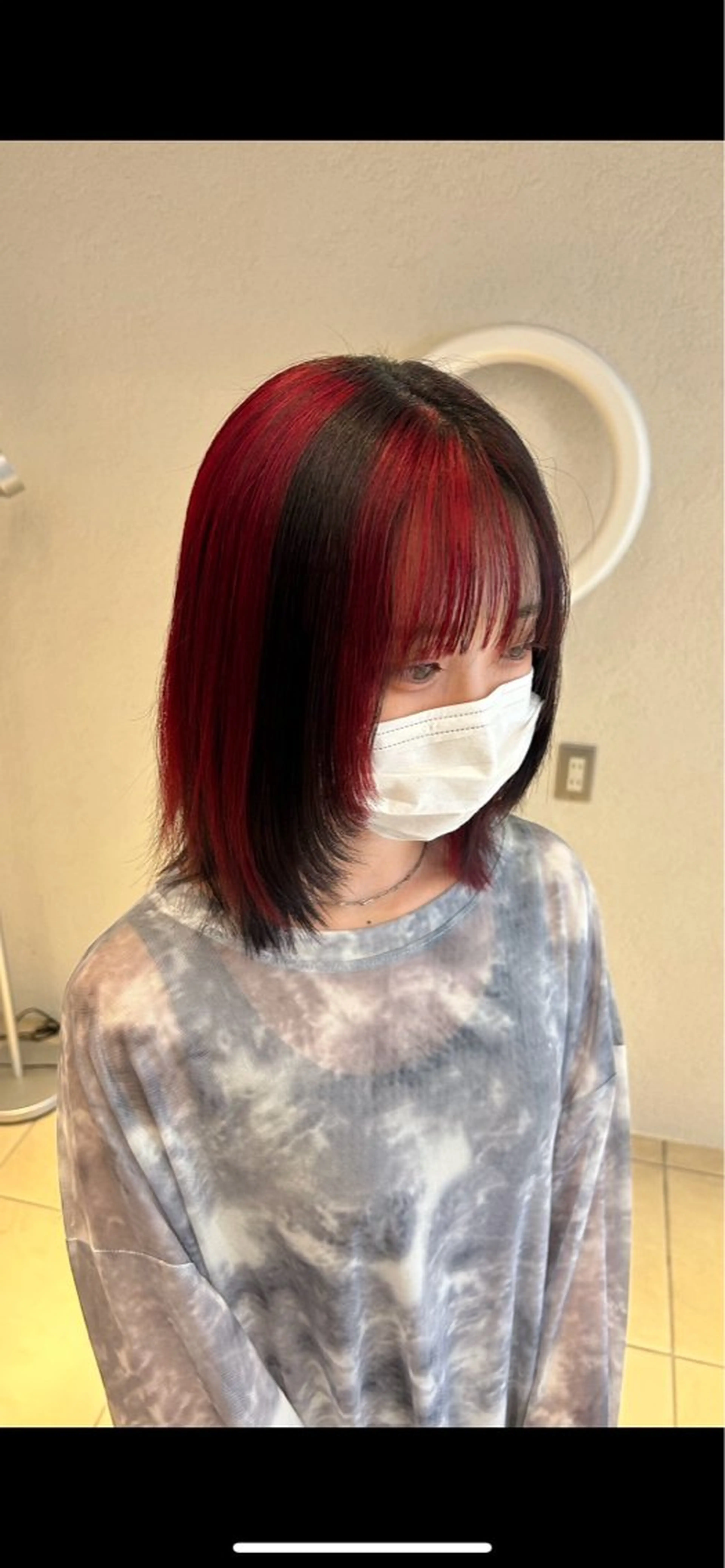 ミディアム カラー ヘアカラー トリートメント 八重樫 夢愛のヘアスタイル