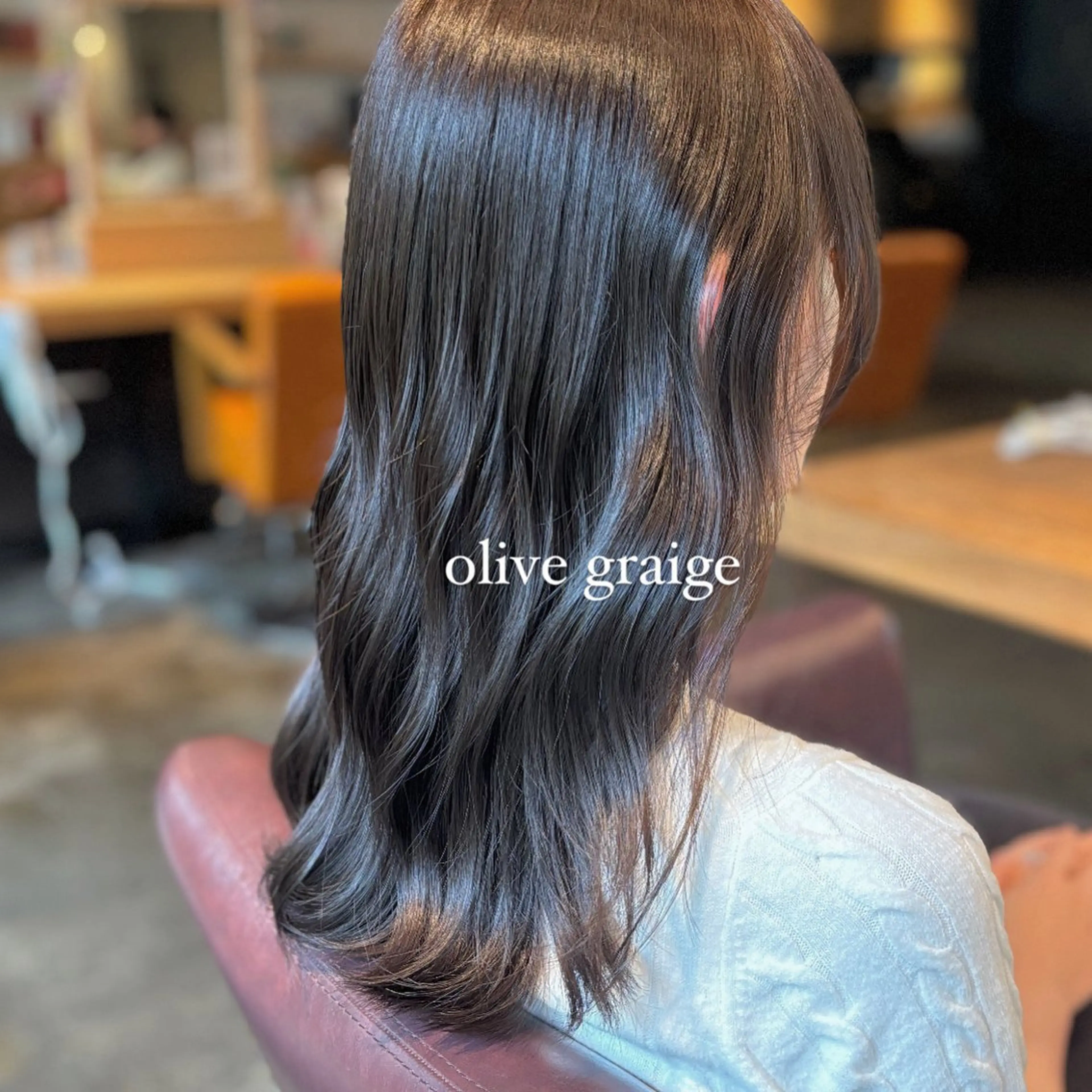 セミロング カラー オリーブカラー 髪質改善カラー ブラウン🤎YUMEのヘアスタイル