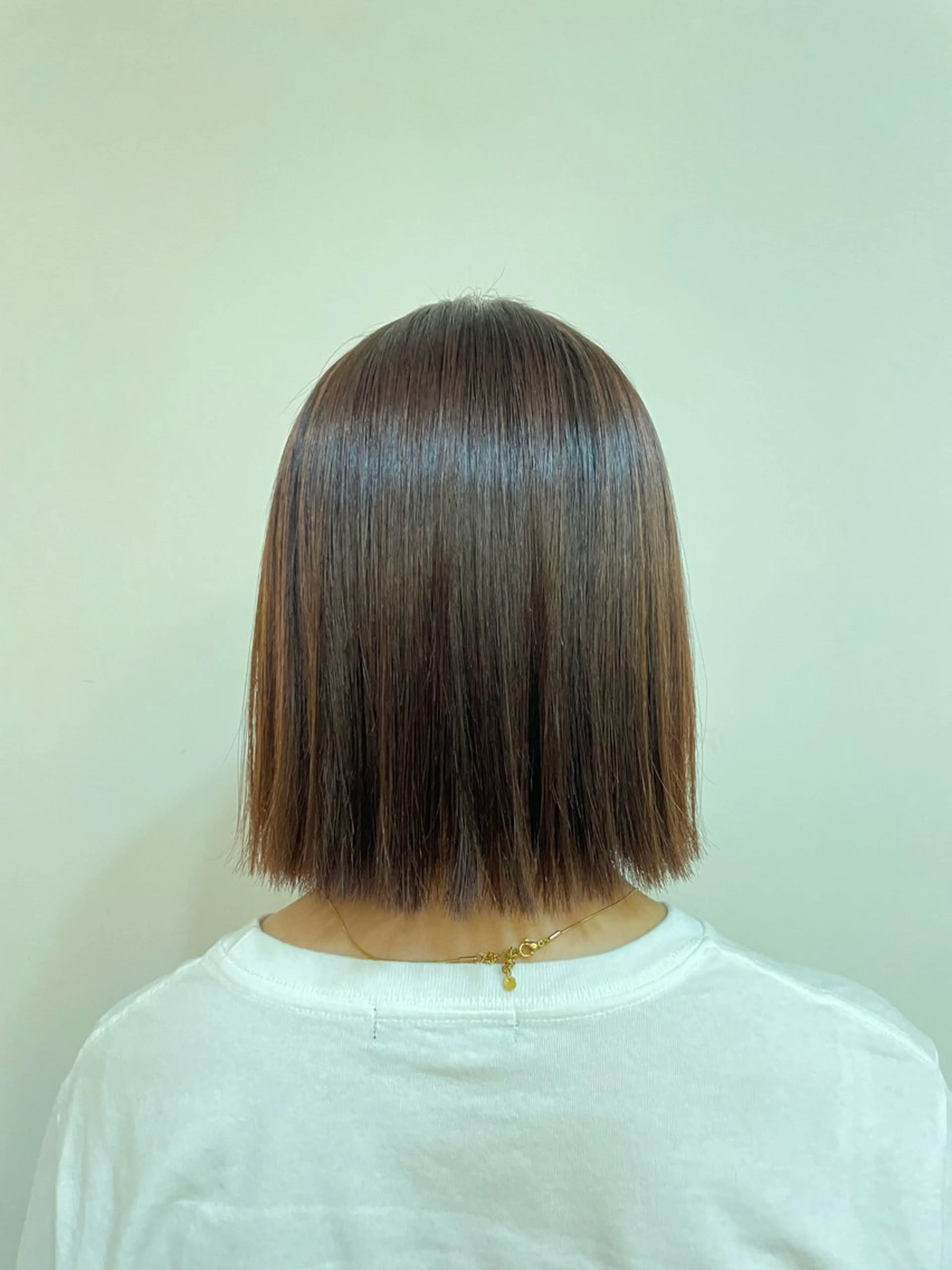 ミディアム 切りっぱなしボブ ボブ レナークアリア 梅津美憂のヘアスタイル