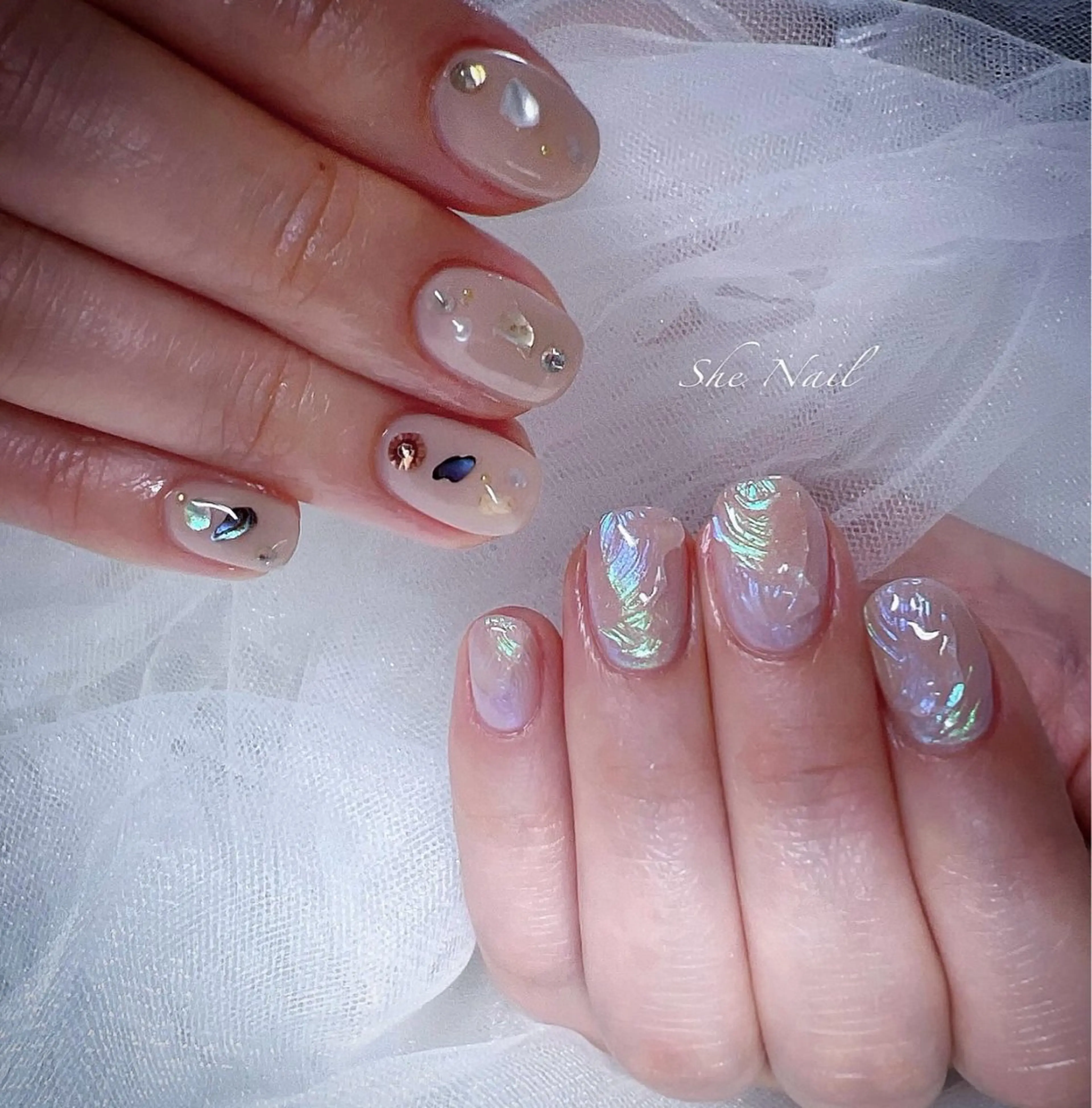 ネイル チークネイル 長さ出し マグネットネイル 持ち込み ニュアンスネイル ハンドネイル She   Nail所属・ISA_ BELLAのネイルデザイン