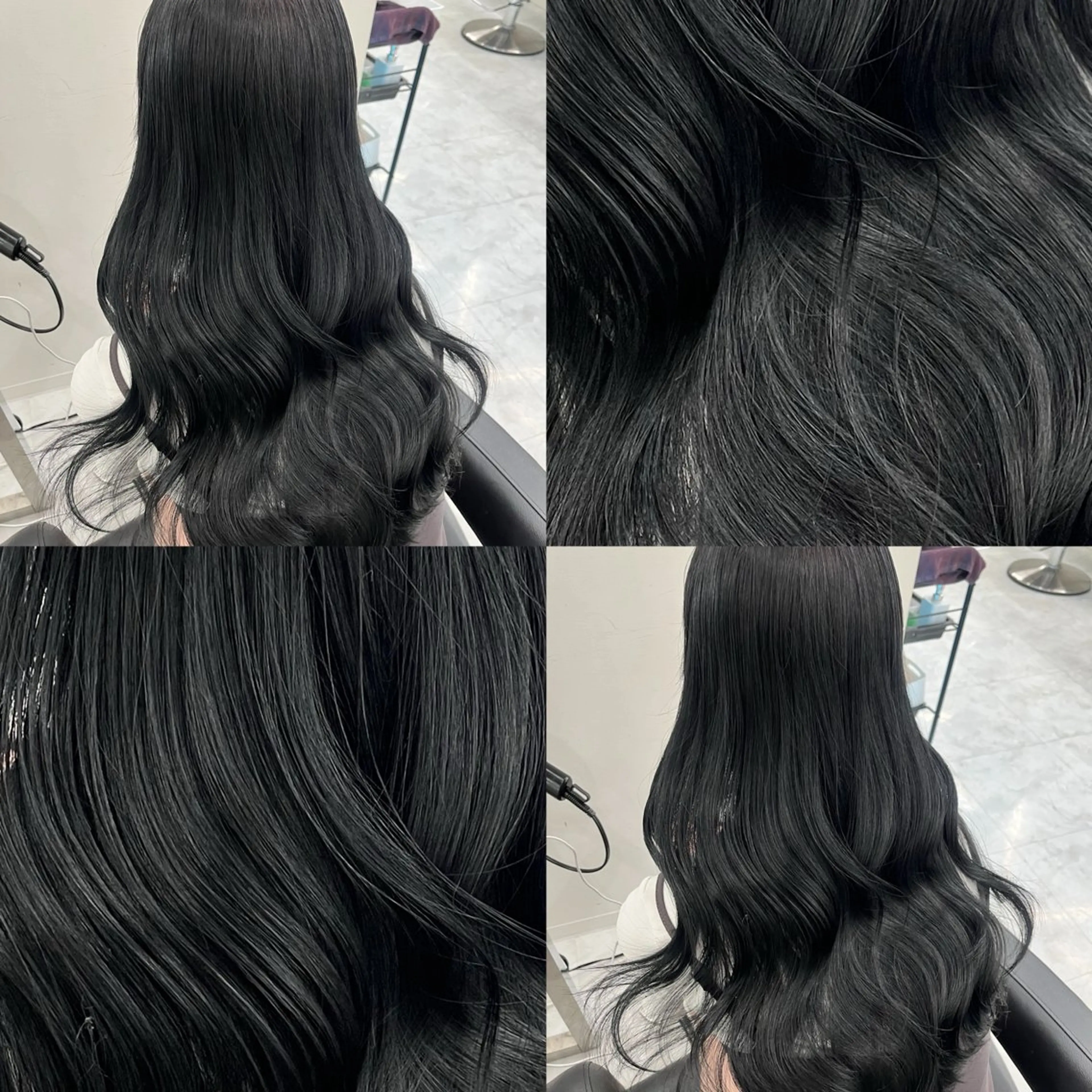 ロング カラー 黒髪 ブルーカラー ブルーブラック 髪質改善 トリートメント カット ヘアカラー トリートメント ヘッドスパ ヘアセット ブリーチなし特化 美容師💖SAE💖のヘアスタイル