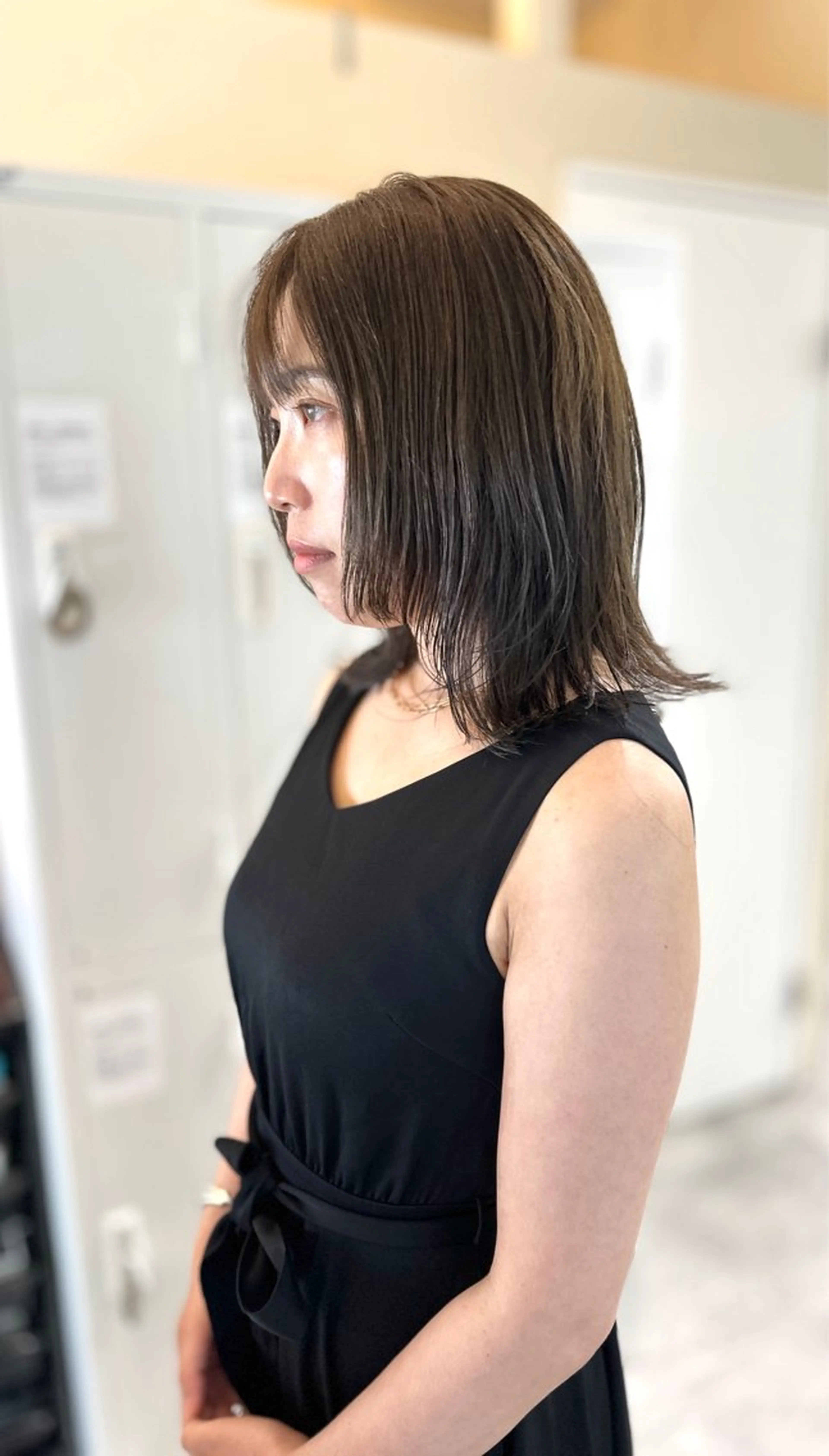 ミディアム カラー アディクシーカラー バレイヤージュ ブリーチ デザインカラー ダブルカラー カット ヘアカラー トリートメント opus 店長大和 レイヤー/赤み消しのヘアスタイル