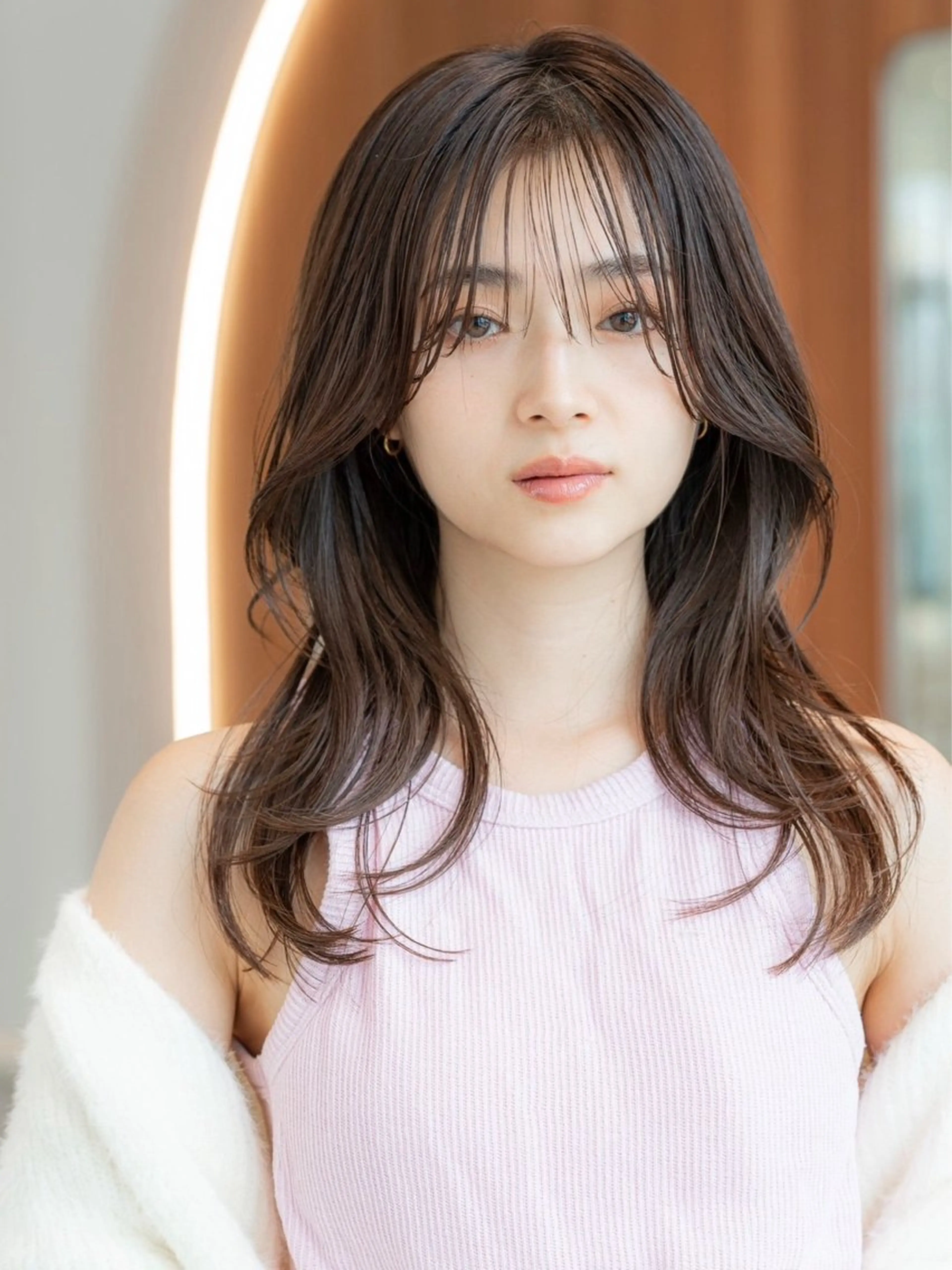 セミロング カラー ブラウンカラー ショコラブラウン グレージュ 韓国風ヘア レイヤーカット 韓国レイヤー🇰🇷 韓国研修◎渋谷カイトのヘアスタイル