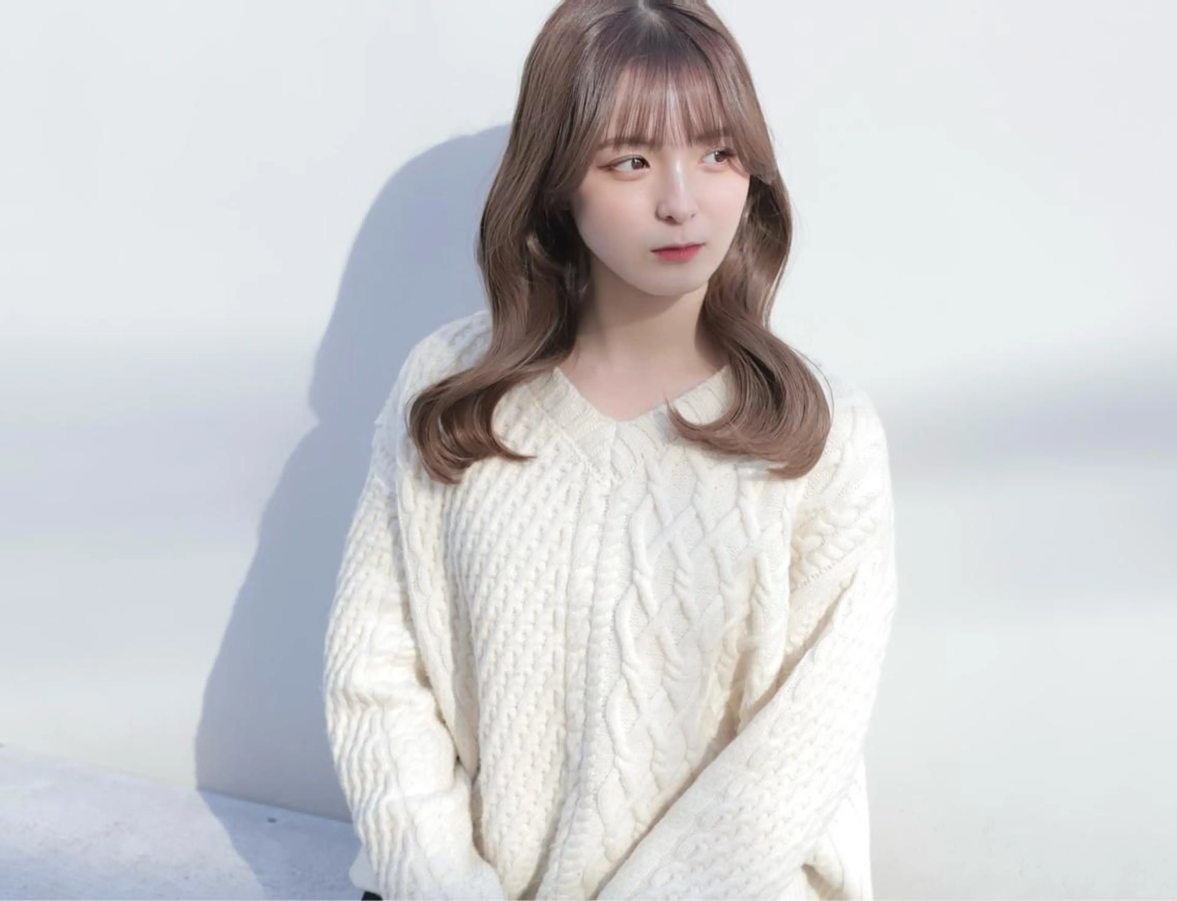 セミロング カラー 韓国風ヘア 盛れる顔周りカット ♥️韓国ヘア"ちぇるのヘアスタイル