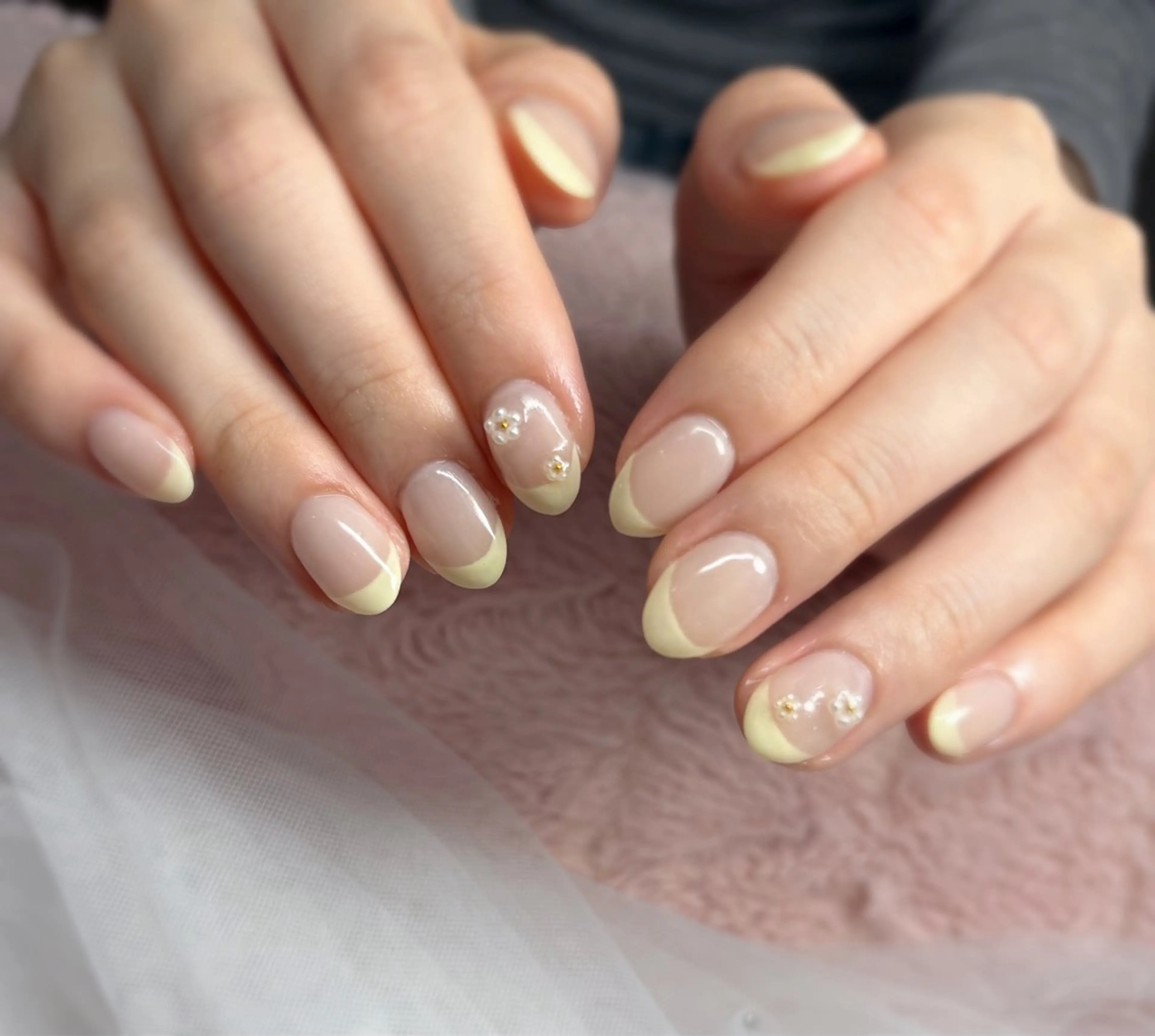 大人可愛い💄💟フレンチネイル💟<オフなし>の写真