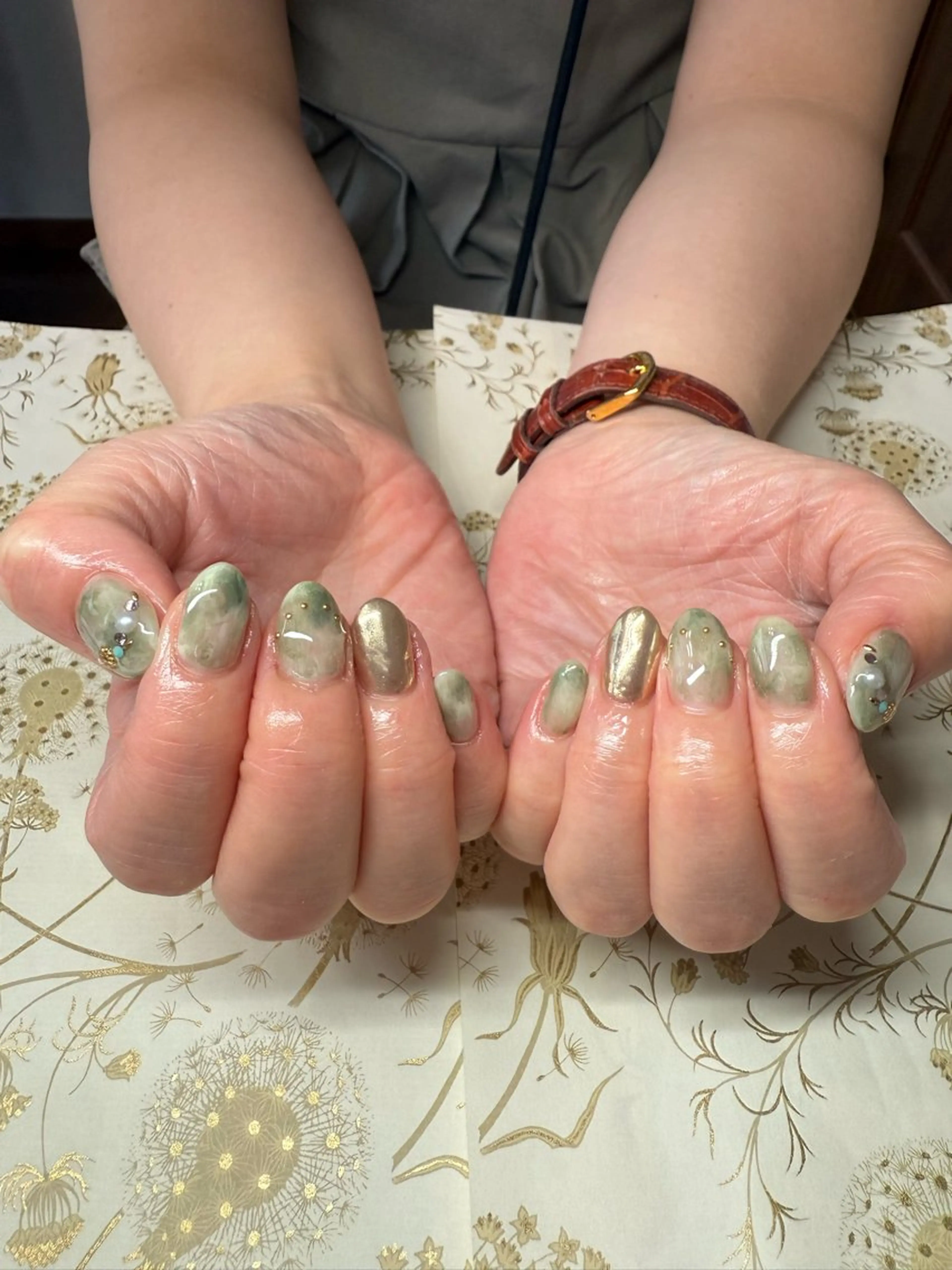 ネイル クリアネイル 大理石ネイル(マーブル) 夏ネイル ハンドネイル miel nailのネイルデザイン