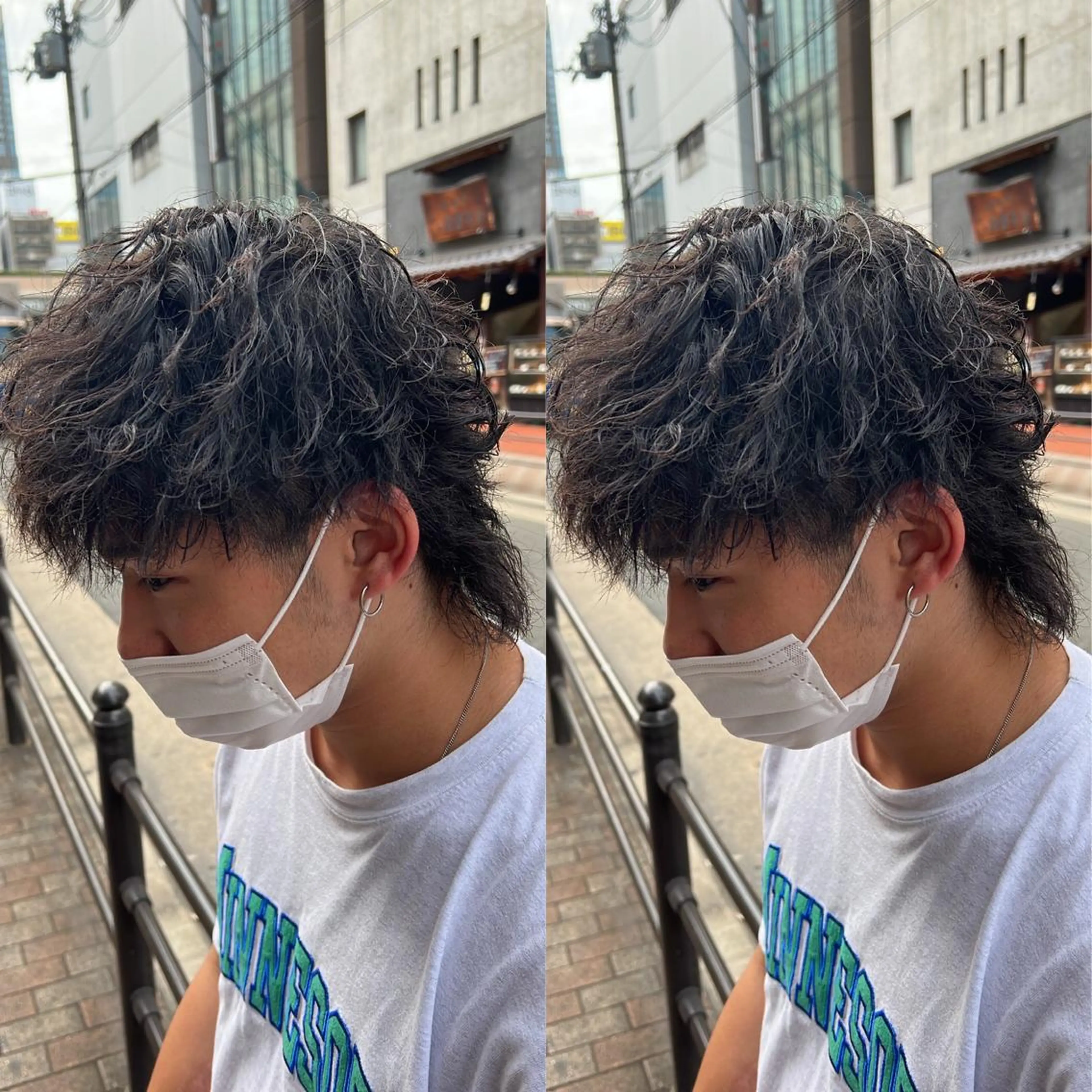 パーマ メンズ カット パーマ センターパート ／植田のヘアスタイル