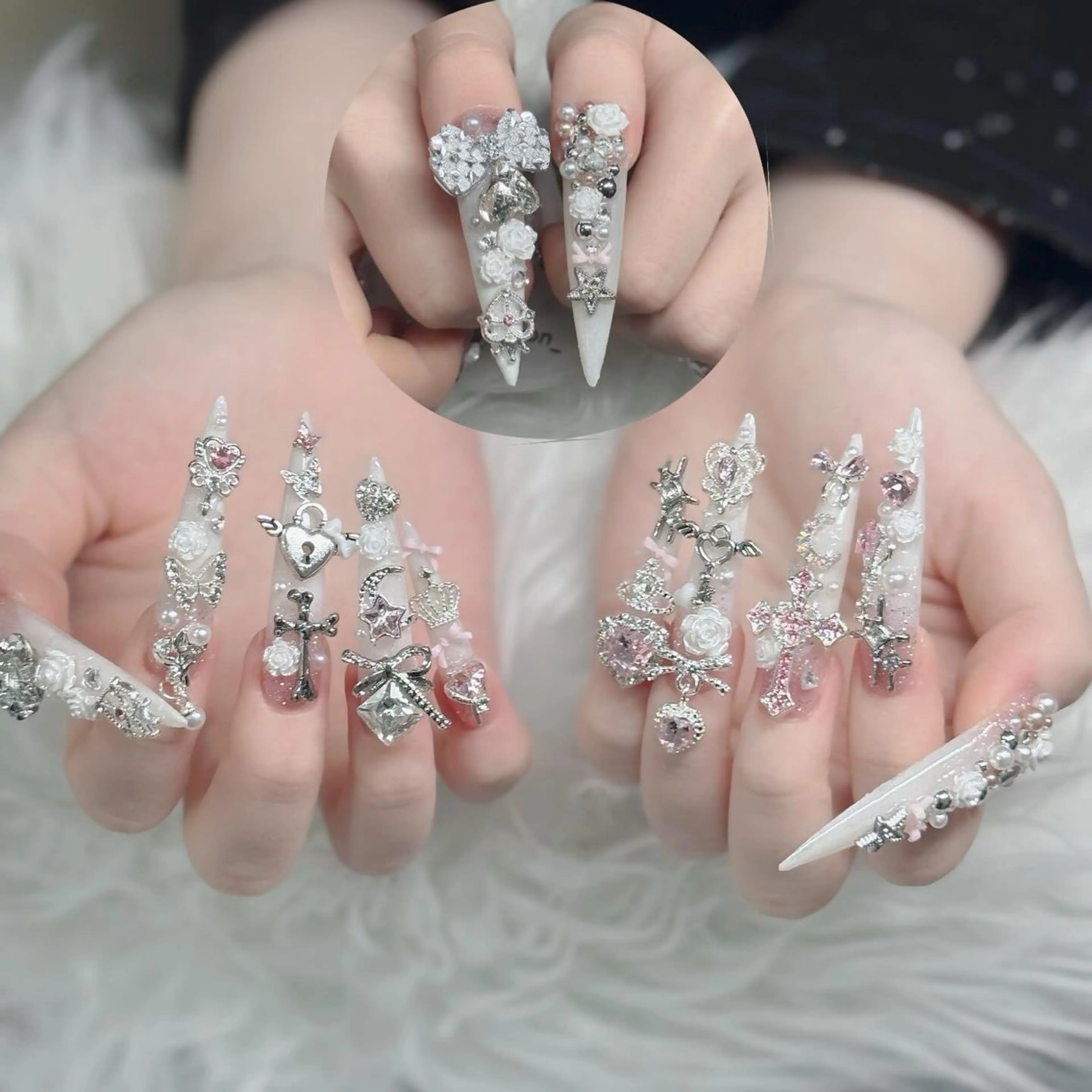 ネイル フットネイル フレンチネイル グラデーション 韓国ネイル ロングネイル ハンドネイル Hani Nail Salonのネイルデザイン