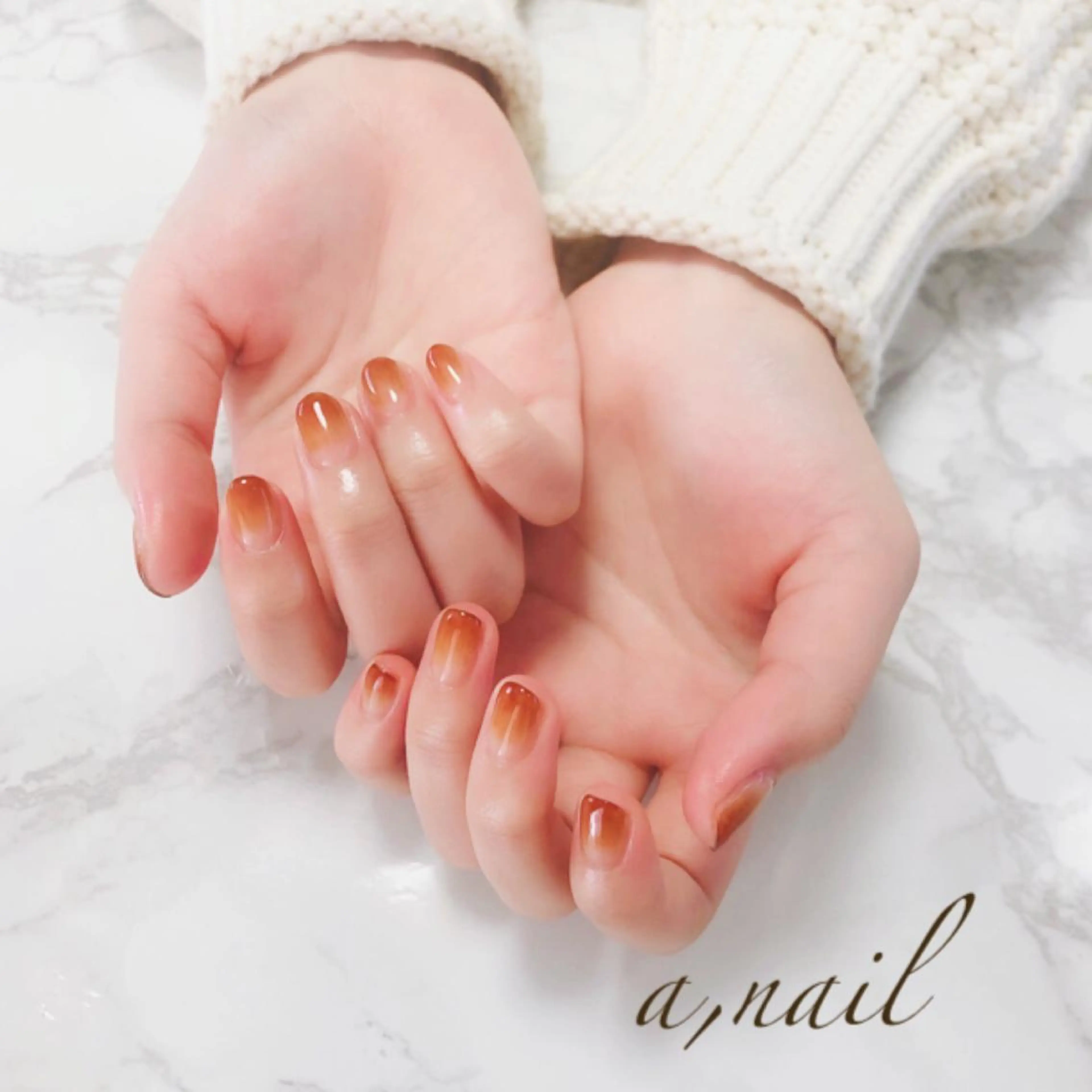 ネイル べっ甲ネイル フットネイル ジェルネイル グラデーション オフィスネイル ハンドネイル ネイルサロン エーネイルのネイルデザイン