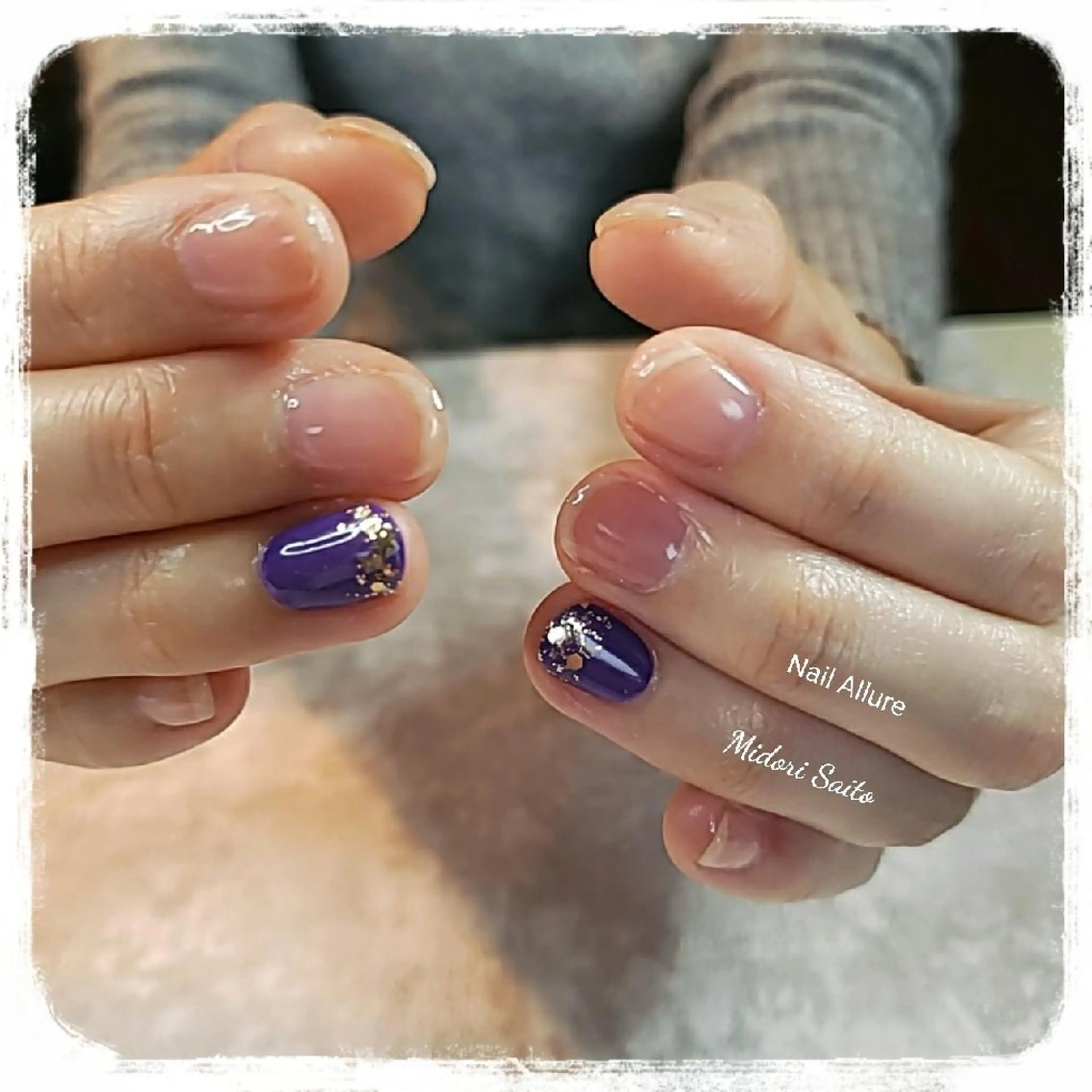 ネイル ジェルネイル グリーン シンプルネイル Nail Allureのネイルデザイン