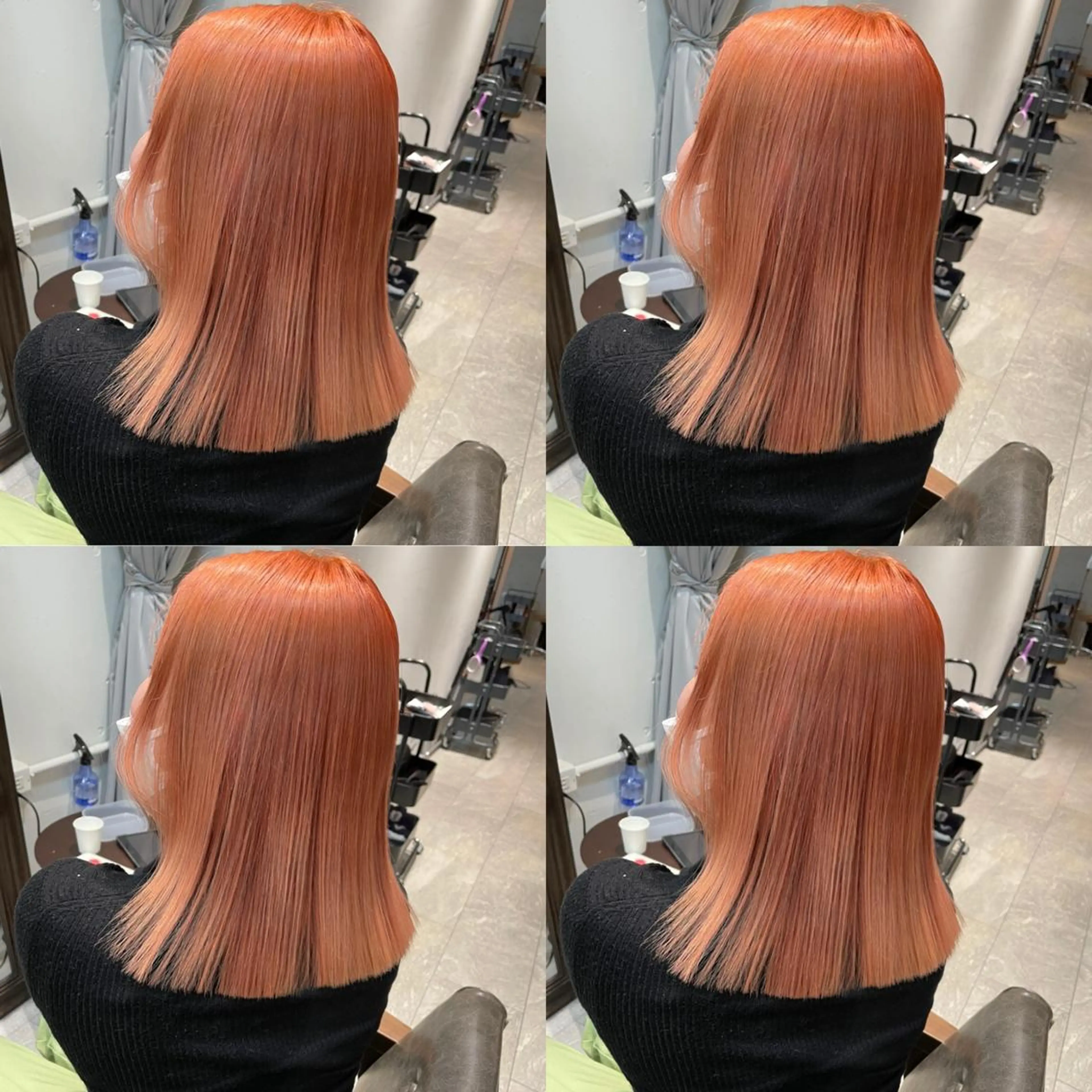 ミディアム カラー ブリーチ オレンジ カット ヘアカラー トリートメント ヘアセット 💜ハイトーン💛 マジカルかいちゃんのヘアスタイル